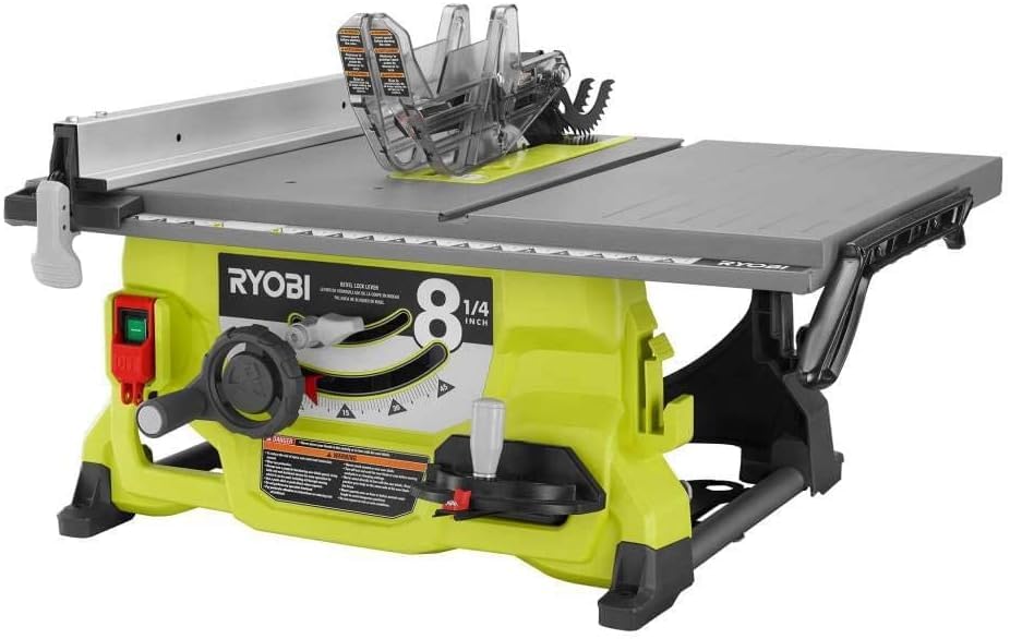 RYOBI 13 Amp 8-1/4 Inch Compact Portable Corded Jobsite Table Saw - Professional Woodworking Tool for DIY Projects & Home Renovations (Renewed)