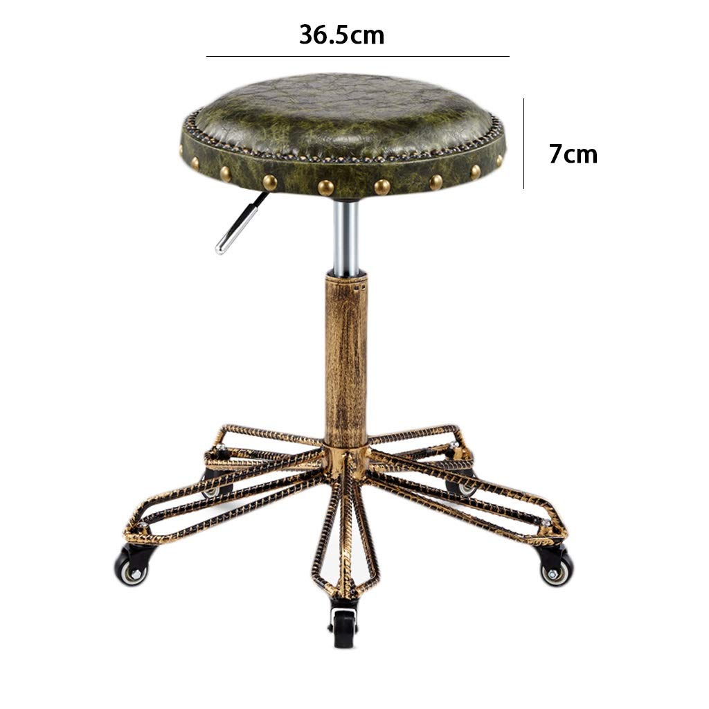 GCX Adjustable Salon Stool with Swivel Base - Professional Hairdressing Stool for Barbershops, Beauty Salons, Manicure & Hair Cutting - Ergonomic Rotating Stool in Brown - Perfect for Styling, Cutting & Nail Services