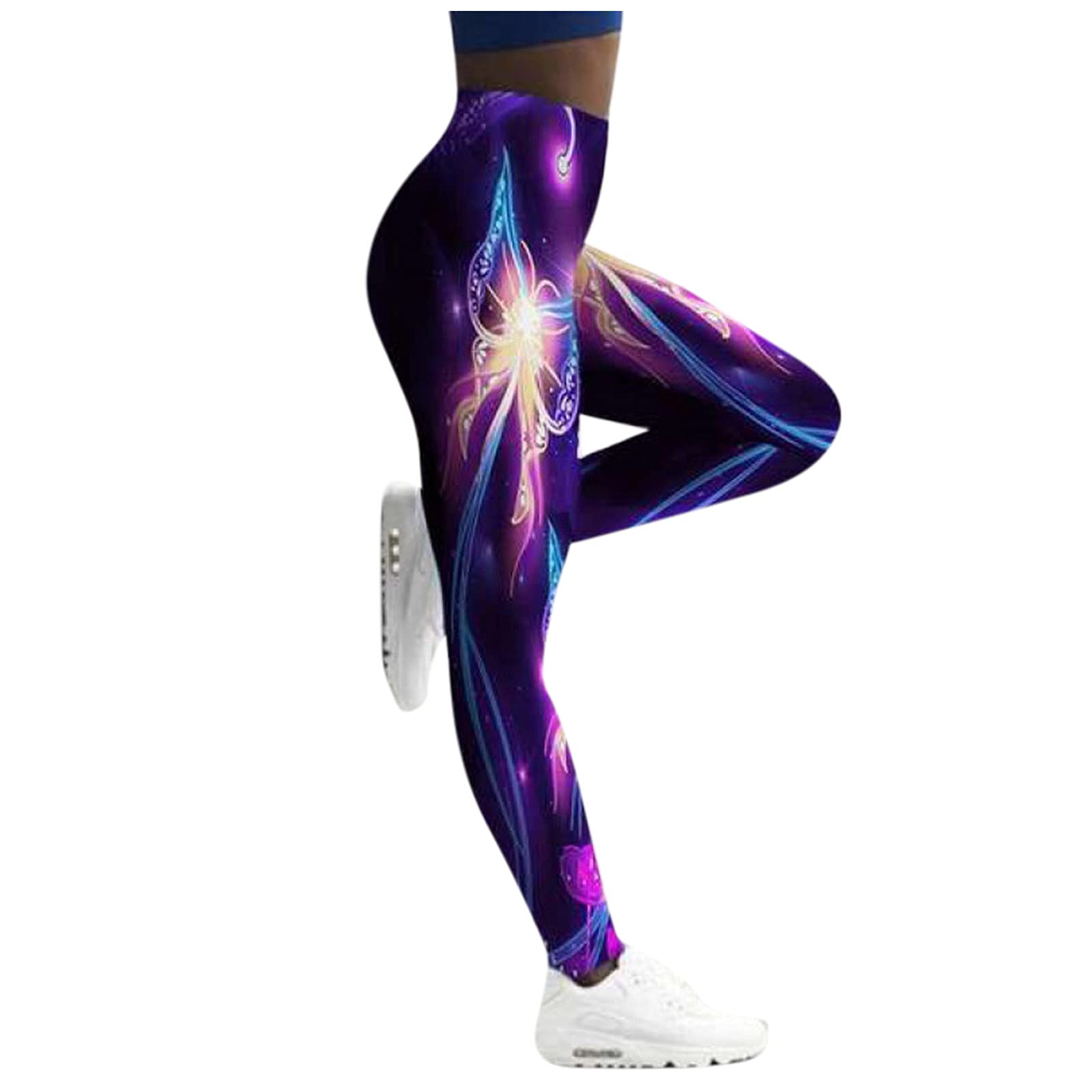 Smooto Famous TikTok Leggings for Women - High Waisted Tummy Control Workout Leggings, Black & Purple Yoga Pants, Joggers & Tights - Perfect for Gym, Running, Yoga & Casual Wear (Size S)
