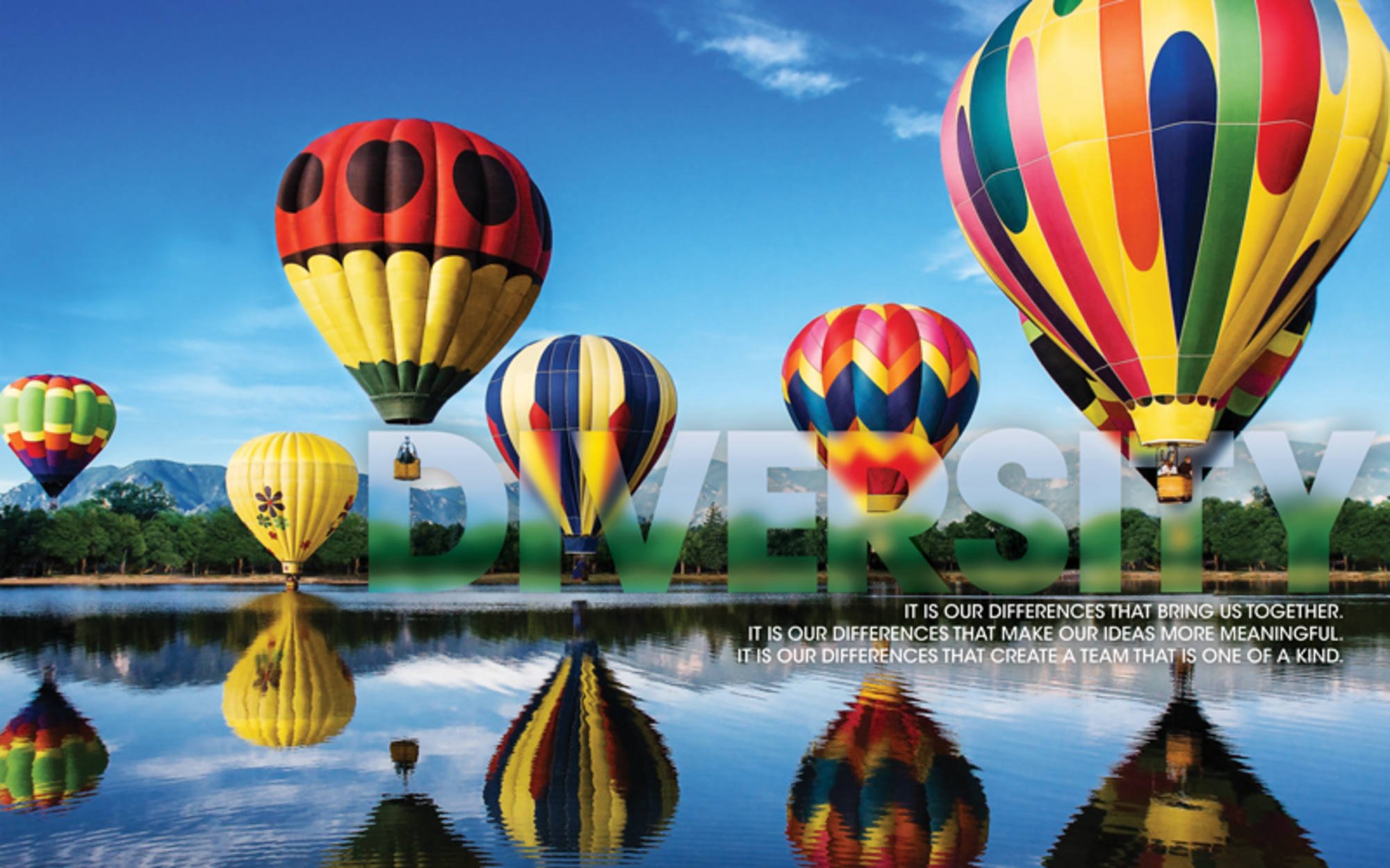 Diversity Balloons Motivational Wall Decal - 72x45 Inch Modern Inspirational Office & Home Decor for Positive Workspace & Living Room