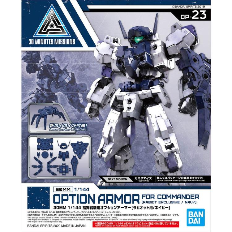 Bandai 30 Minutes Missions Option Armor OP 23 Commander Rabiot Exclusive Navy Armor Set Kit - Customizable Model Kit for Mecha Builders & Collectors - Perfect for Display, Customization & Tabletop Gaming