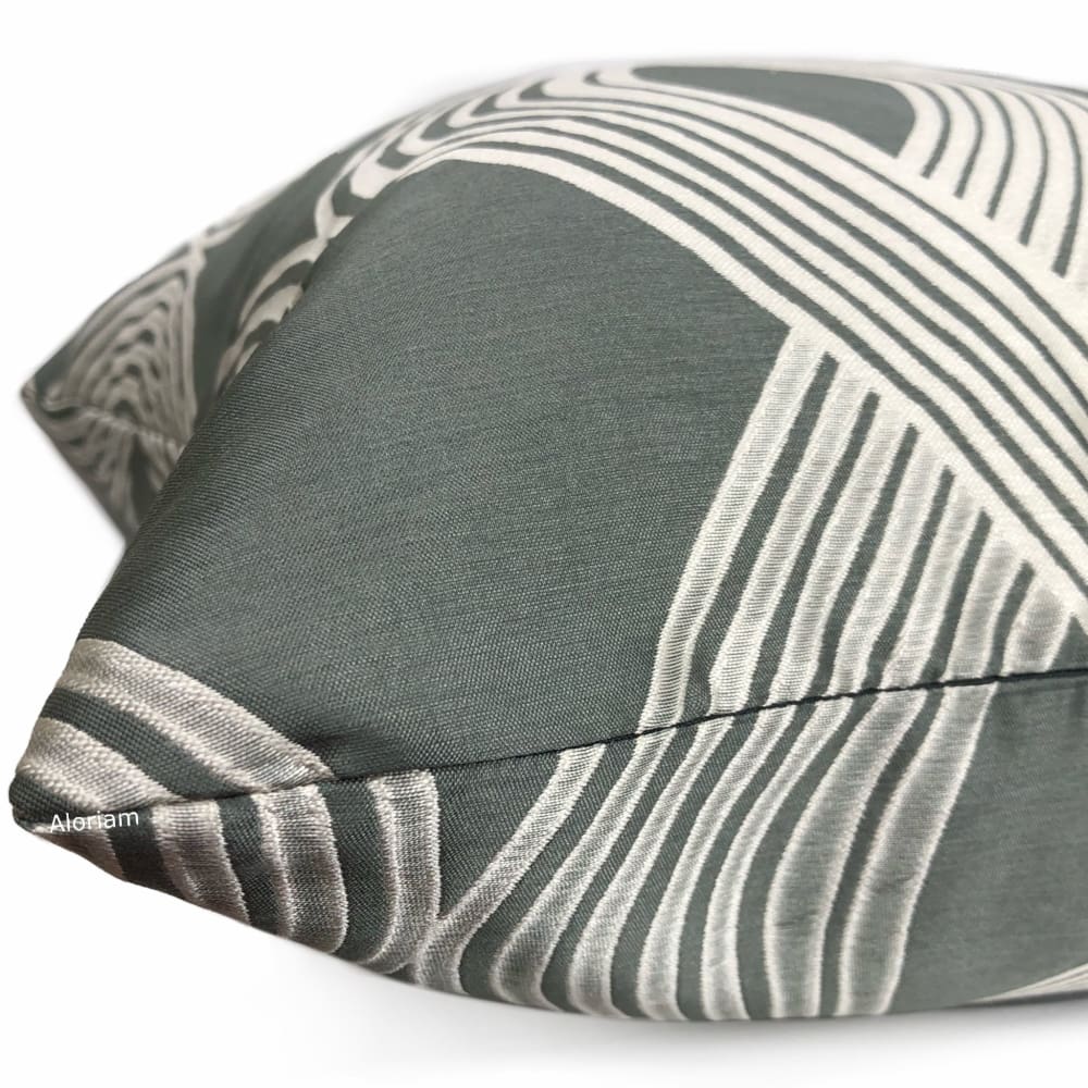 Aria Gray Silver Modern Ribbon Twist Pillow Cover - Decorative Throw Pillow Case for Sofa, Bed, Couch - Home Decor Accent for Living Room, Bedroom