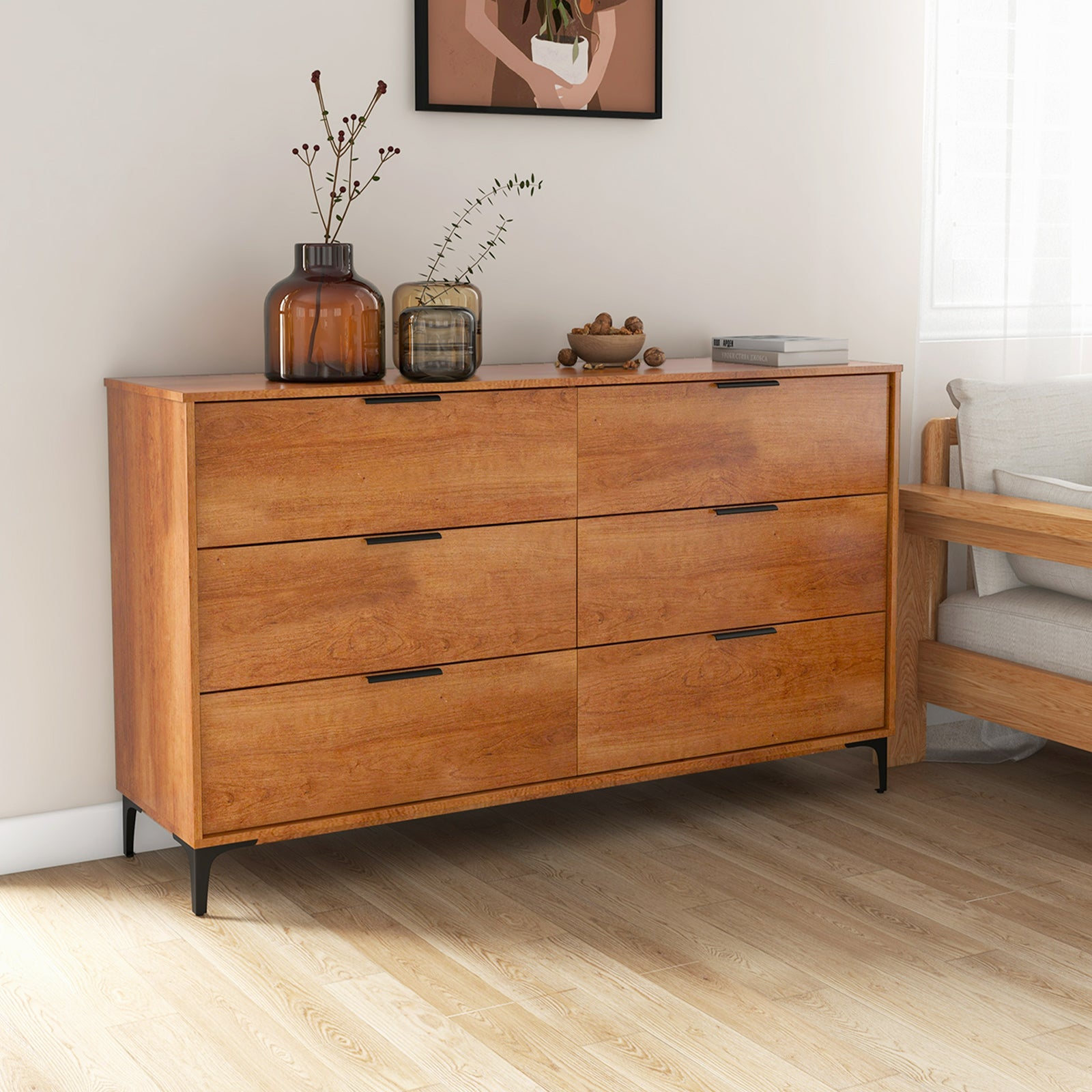 Costway 6-Drawer Dresser with Interlock System, 59