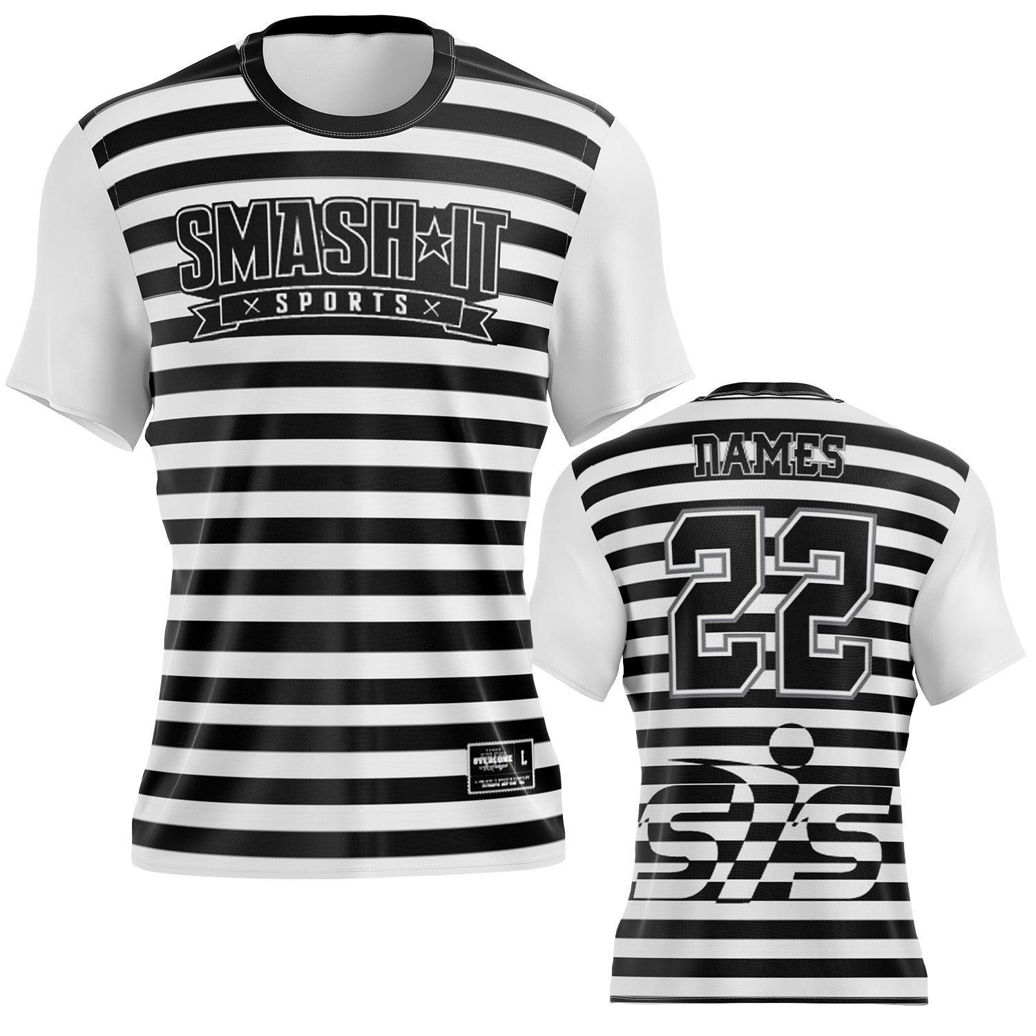 Custom Black & White Fusion Short Sleeve Jersey - Breathable Performance Shirt for Men & Women - Ideal for Sports, Gym Workouts & Casual Wear