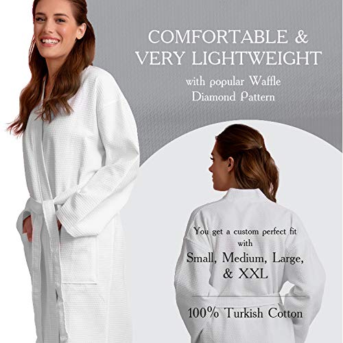 Soft Touch Personalized Embroidered Bridesmaid Robe - 100% Turkish Cotton Long Waffle Spa Bathrobe for Women - Perfect Wedding Party Gift & Luxury Spa Relaxation at Home