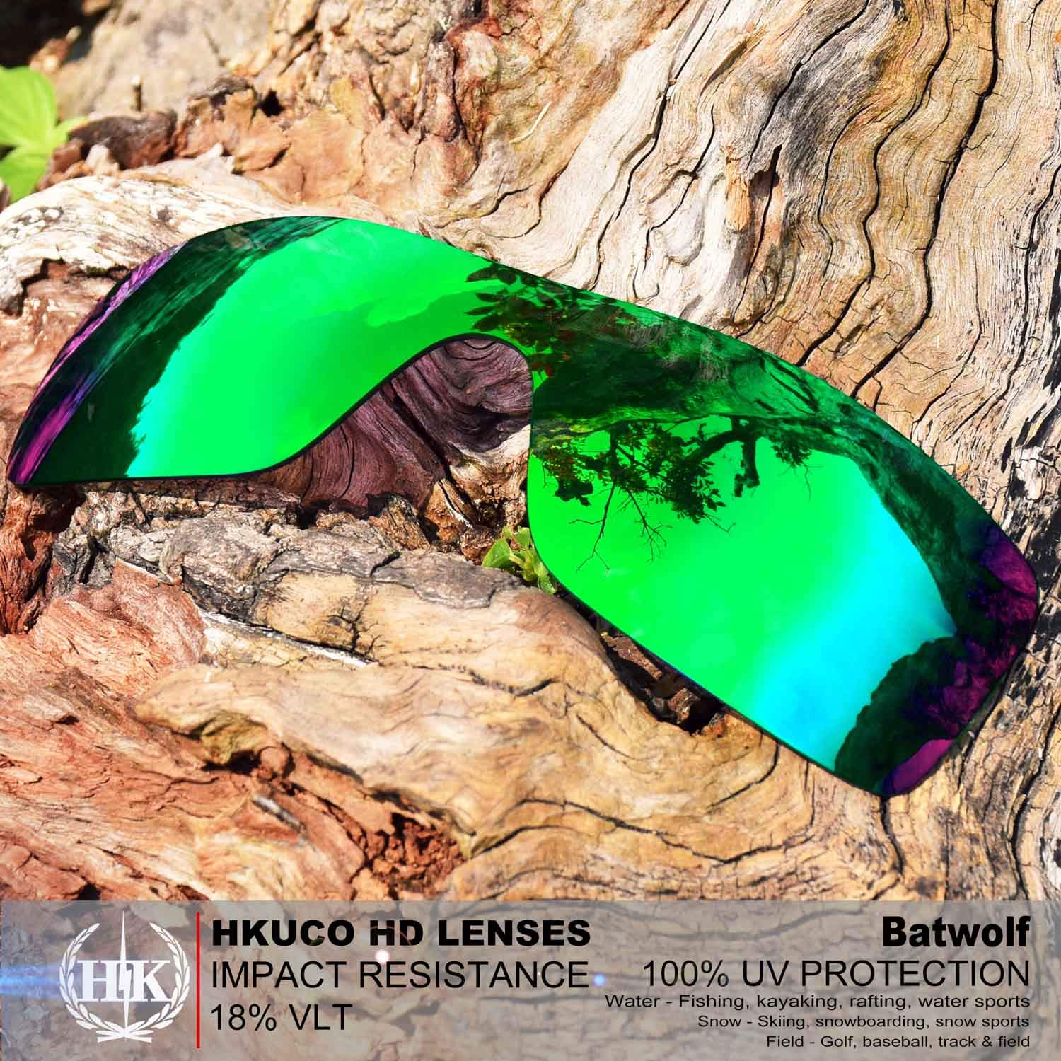 HKUCO Replacement Lenses for Oakley Batwolf Sunglasses - Polarized & Anti-Glare - Perfect for Men's Outdoor Sports, Cycling, Running & Driving