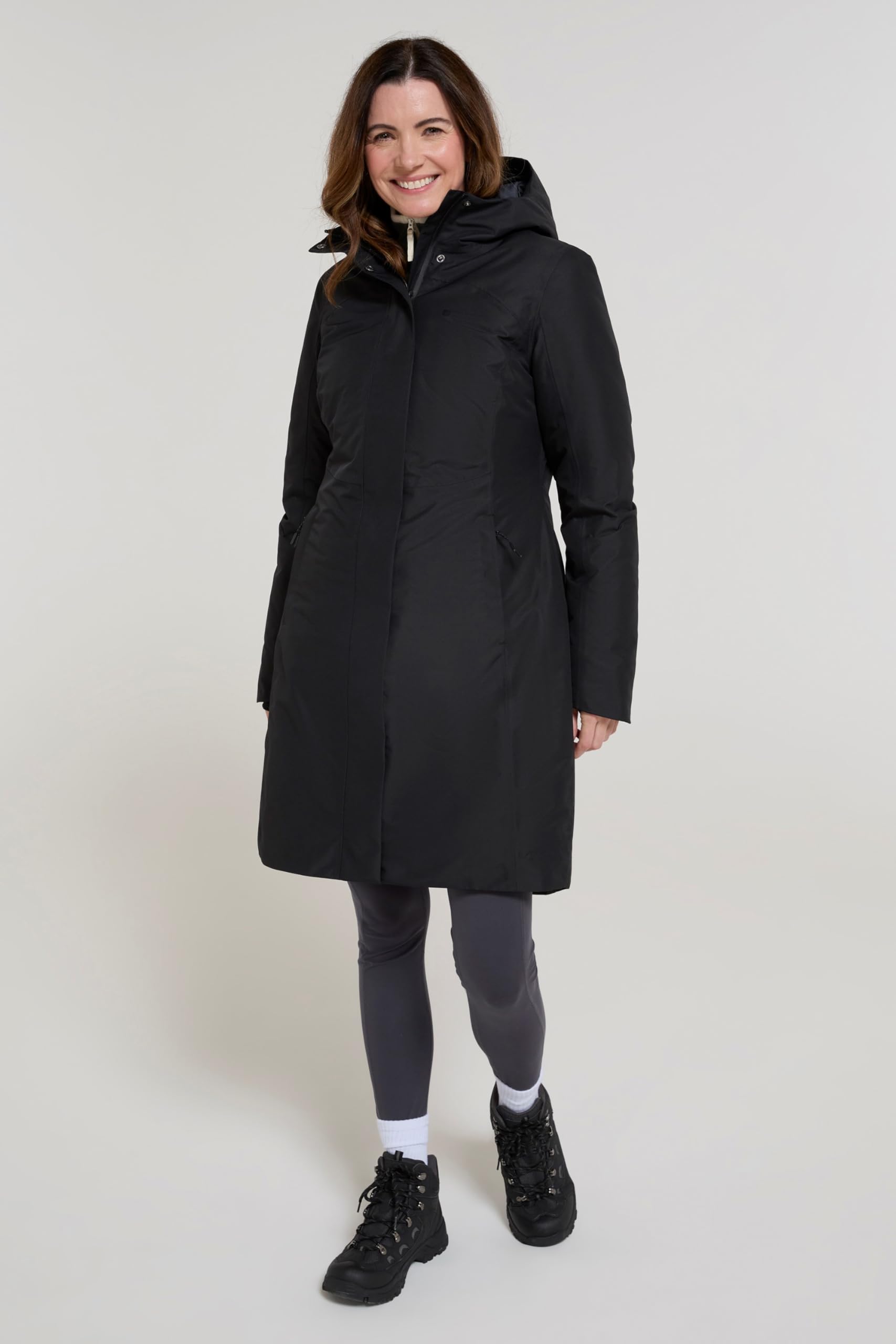 Mountain Warehouse Women's Polar Hybrid Long Padded Jacket - Waterproof Winter Coat for Hiking, Skiing & Outdoor Activities