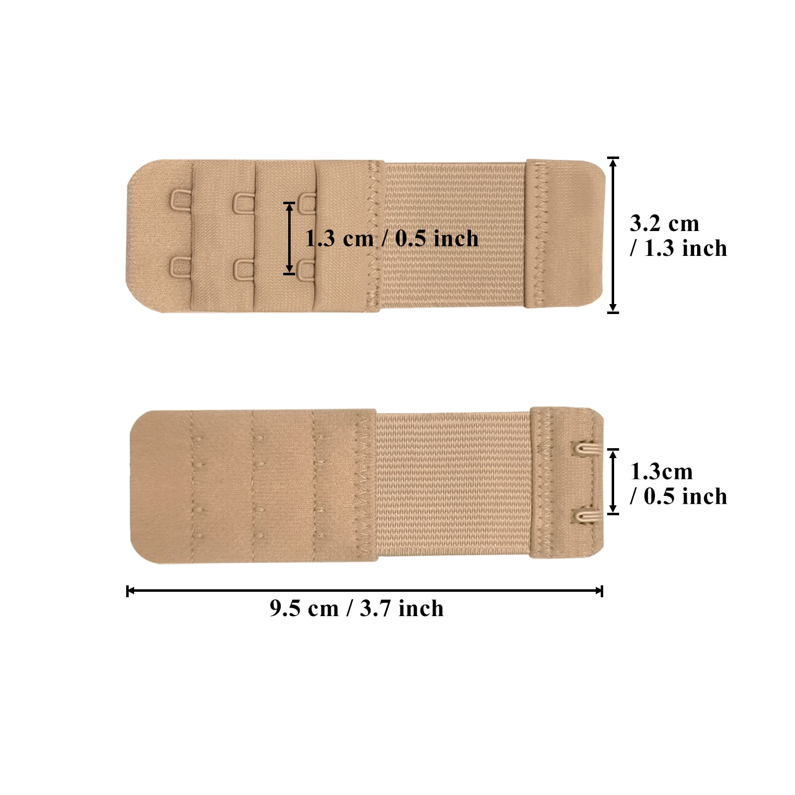 Women's Bra Extenders 2/3/4 Hook - Soft Comfortable Elastic Stretchy Bra Extension Straps for Plus Size, Maternity & Tight Bras - Perfect for Back Pain Relief & All-Day Comfort