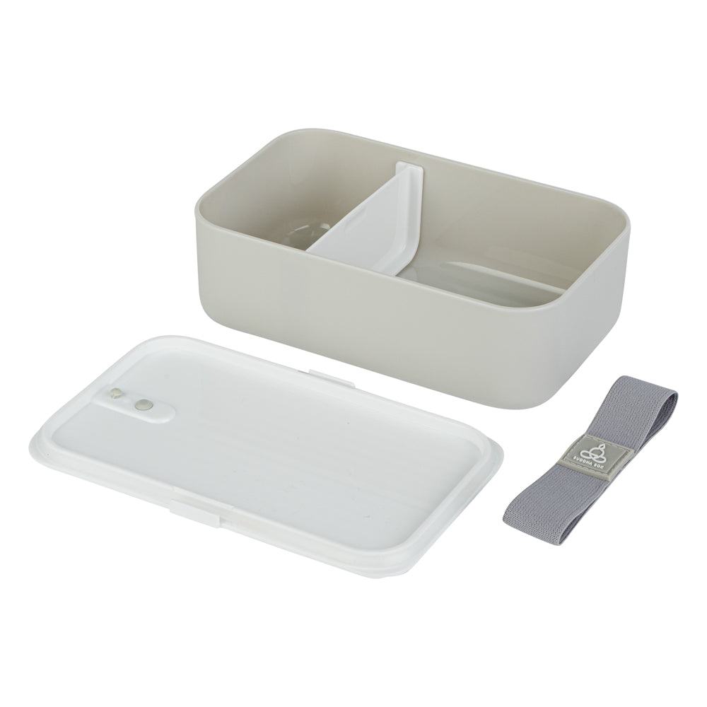 Bento Tek 34oz Gray Buddha Box Lunch Container with White Lid - 7.5