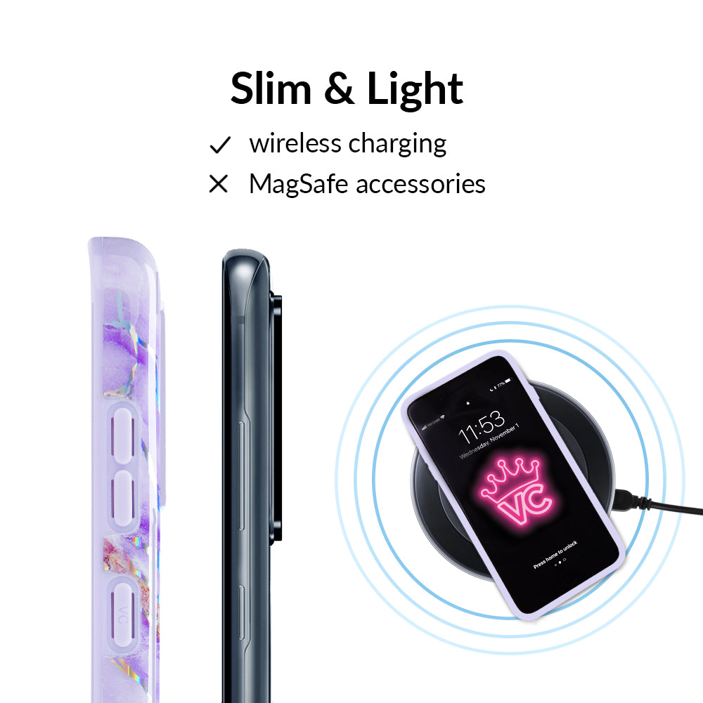 Holographic Moonstone Phone Case for Samsung Galaxy - Trendy Purple Glitter Protective Cover for Everyday Use & Special Occasions