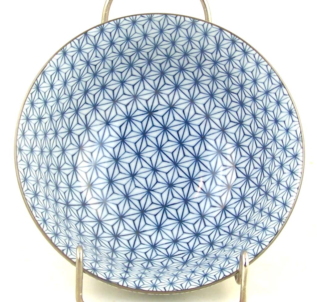 2-Piece Fine Japanese Sometsuke Porcelain Bowls - Blue Star Flower Chintz Design for Rice, Cereal, Pasta, Soup & Noodles - Elegant Dining & Gift Set for Asian Cuisine Lovers