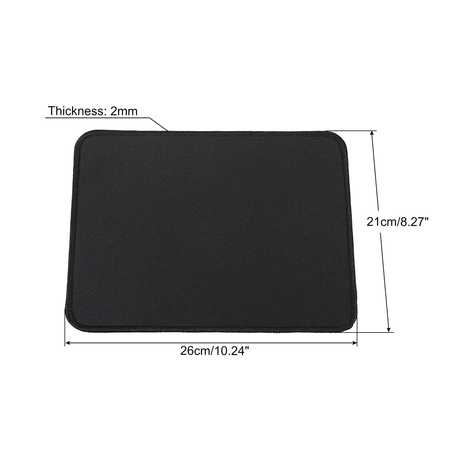 PATIKIL 10x8 Inch Non-Slip Mouse Pad - Large Desk Writing Mat for Office & Home Use - Premium Polyester Surface - Black (Perfect for Gaming, Work & Study)