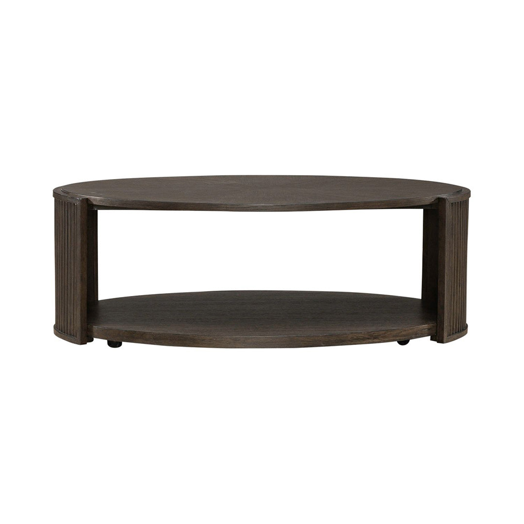 Modern Oval Coffee Table with Glass Top - Stylish Living Room Centerpiece for Small Spaces, Apartments & Condos