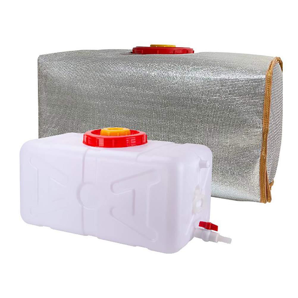 48L/12 Gallon Heavy Duty Camping Water Storage Barrel with Spigot Hose - Large White Water Container with Dustproof Cover for Outdoor, Emergency & Automotive Use - Perfect for Camping, RV Trips, Roadside Emergencies & Gasoline Storage