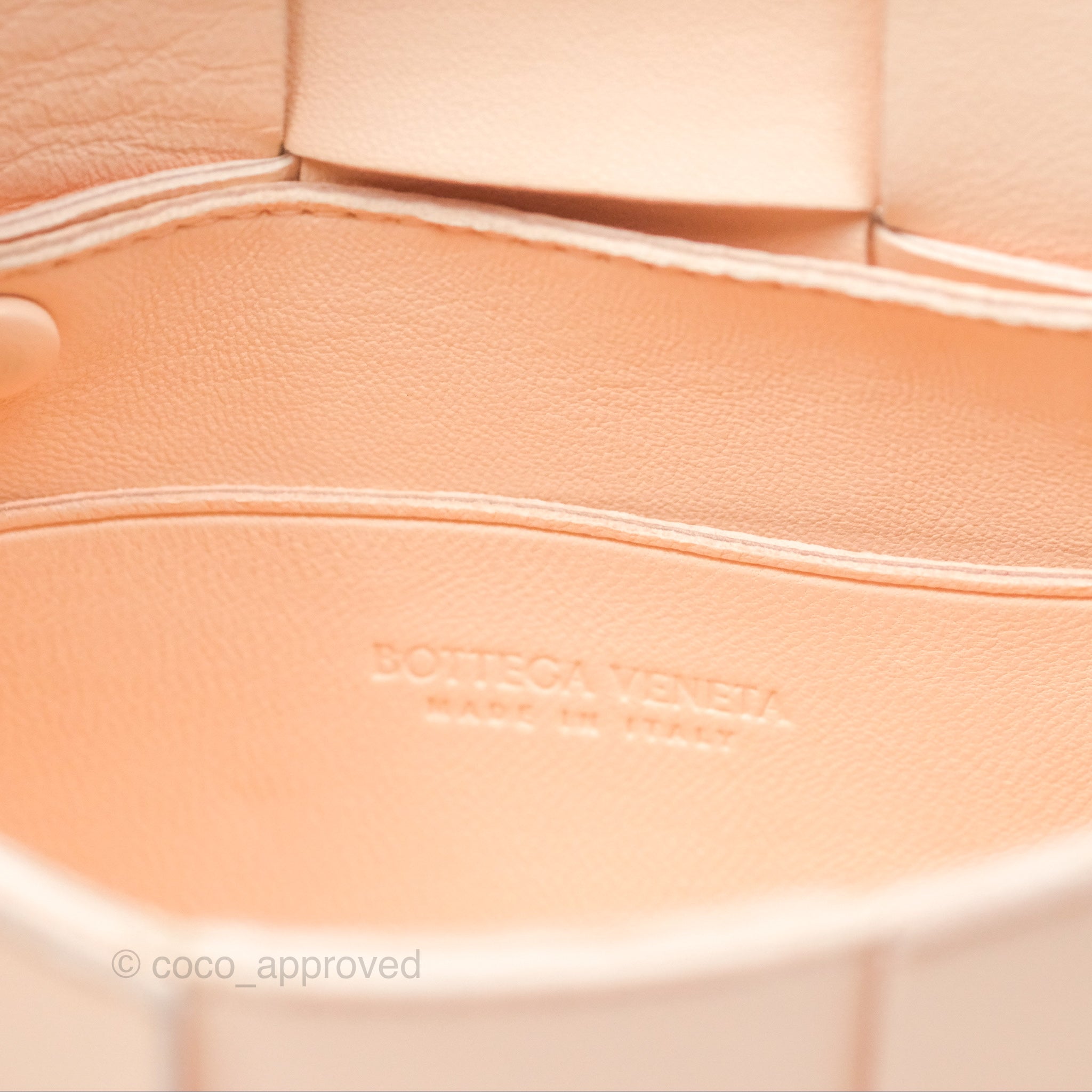 Bottega Veneta Intreccio Cassette Mini Crossbody Bag in Melon Washed Lambskin Leather - Perfect for Everyday Use, Date Night & Special Occasions