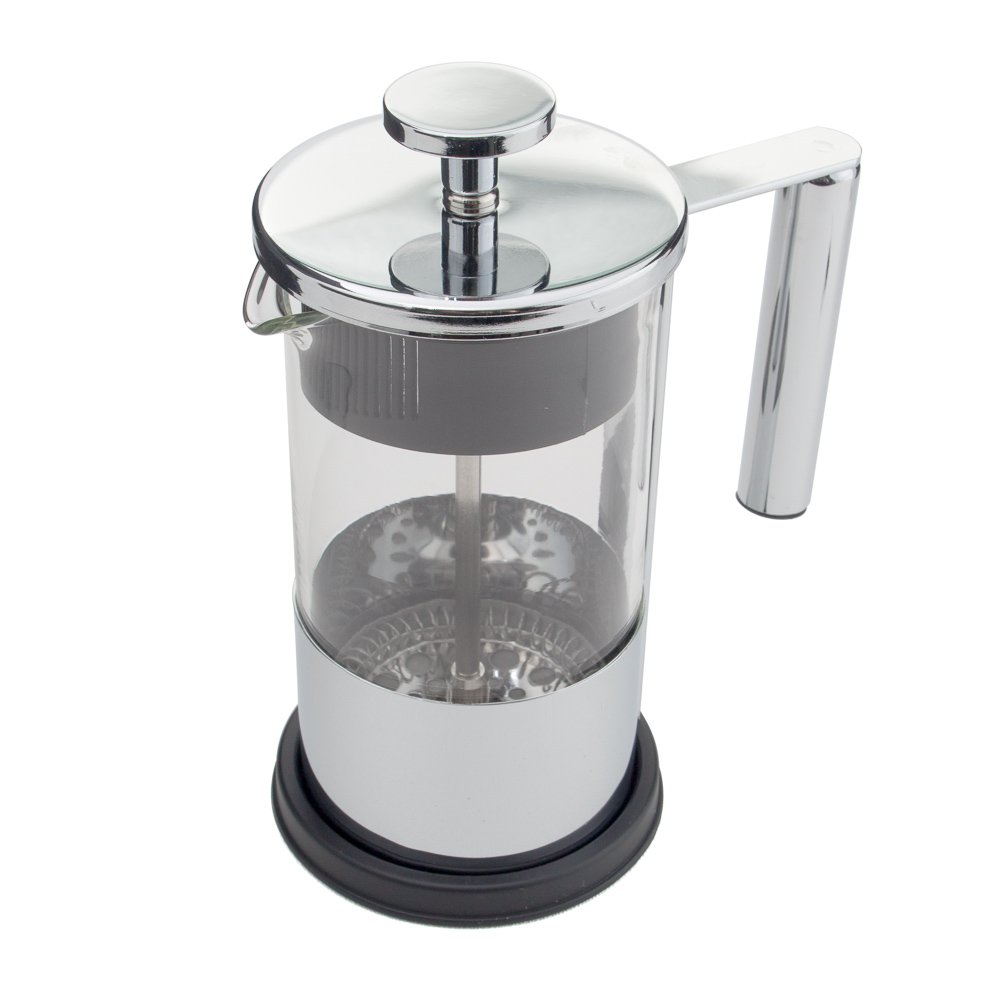 Premium 2-Cup Borosilicate French Press Coffee Maker (10oz) - Durable Glass, Heat-Resistant & Ergonomic Handle for Perfect Brewing - Ideal for Home, Office & Camping Use