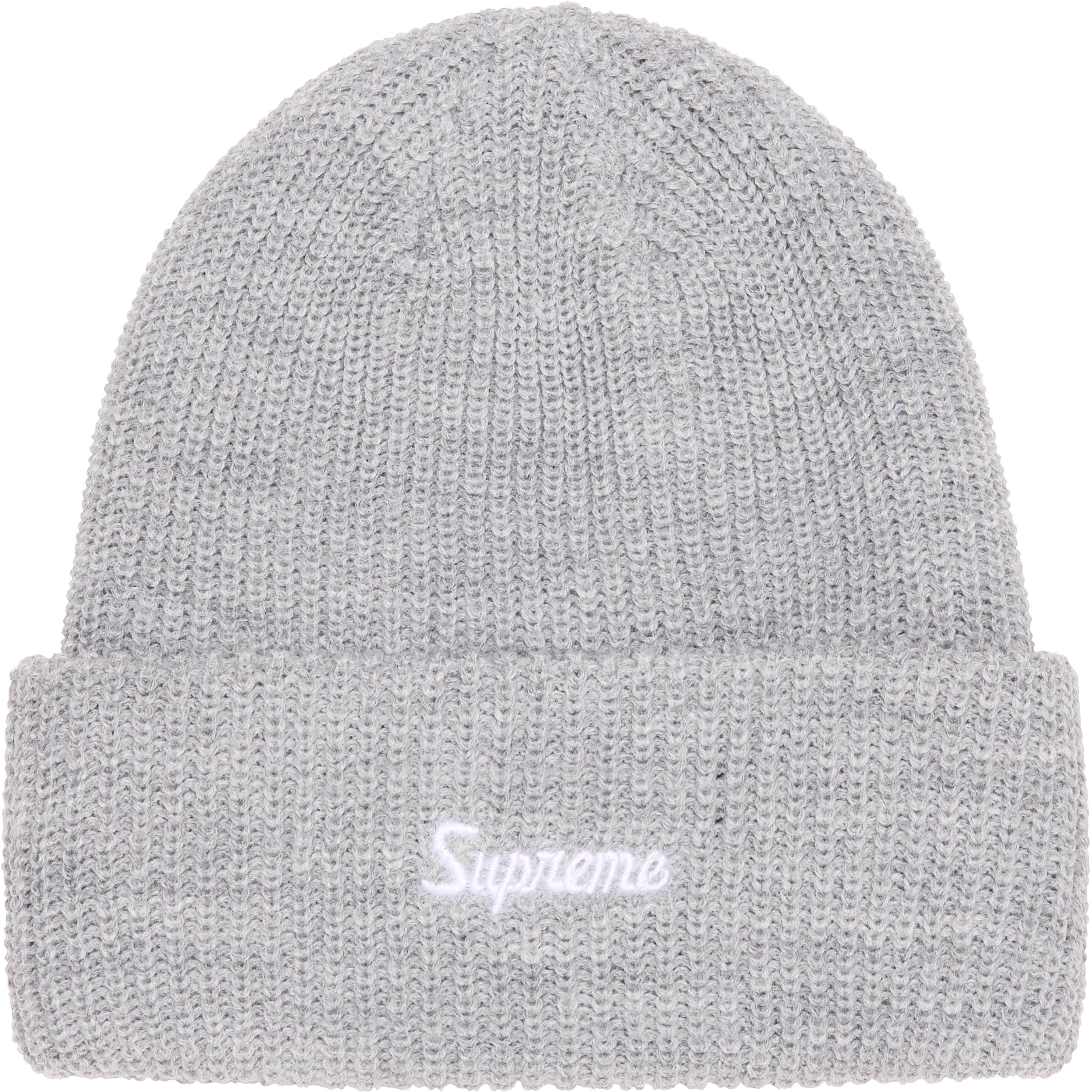 Supreme Loose Gauge Beanie for Men & Women - Soft Winter Knit Hat in Grey - Perfect for Skiing, Snowboarding & Cold Weather Activities