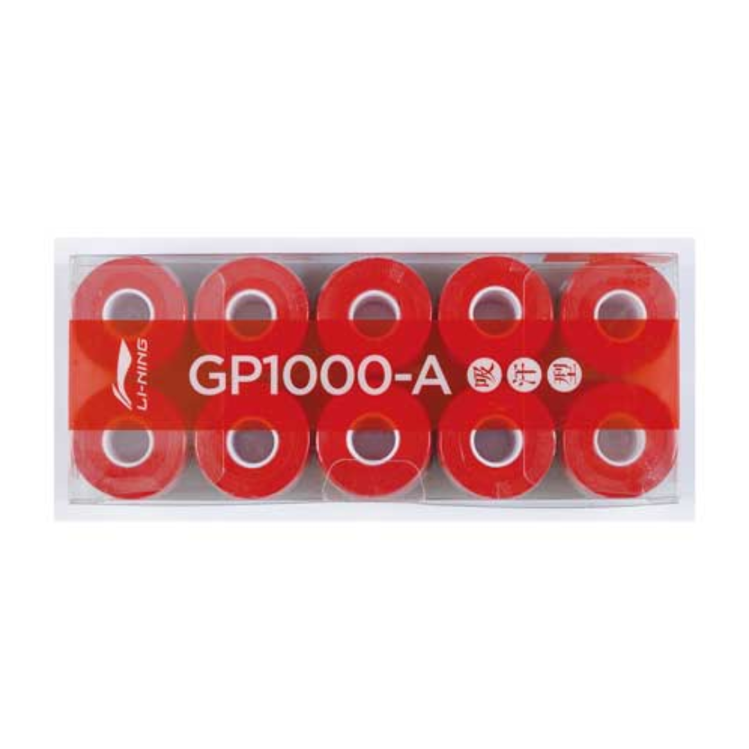 LiNing GP1000 A Badminton Grip Tape - 10 Packs | Non-Slip Sweat Absorbent Overgrip | Perfect for Badminton, Tennis & Racquet Sports Players