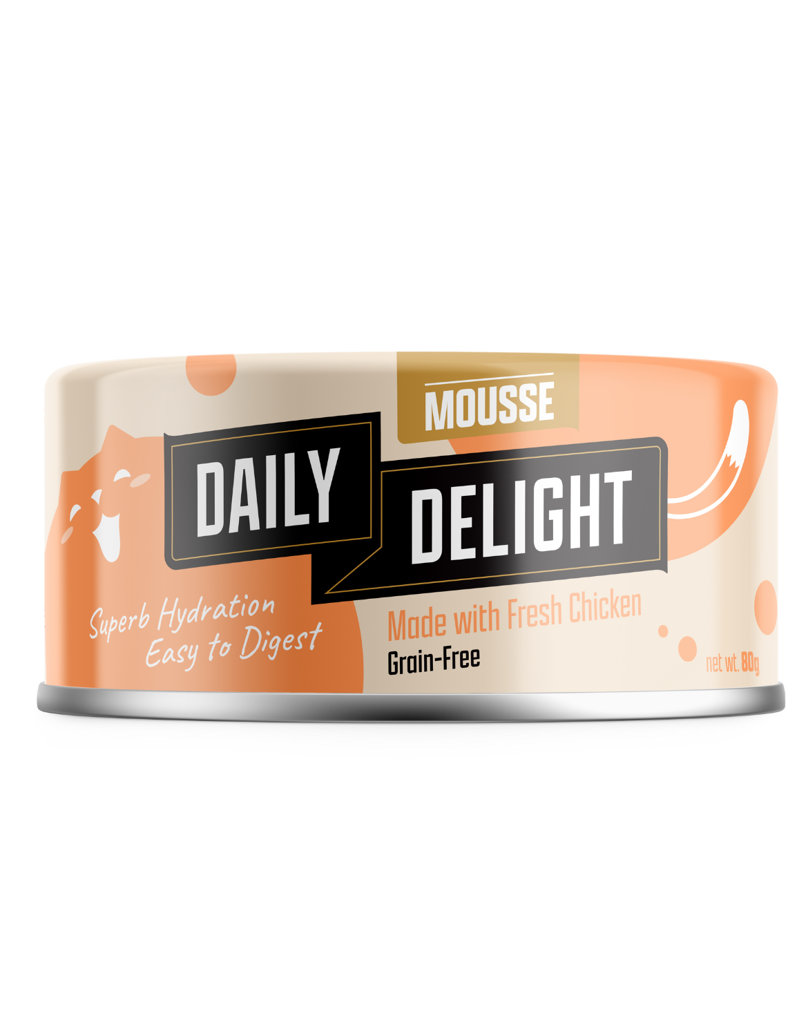 Premium Chicken Mousse Canned Cat Food 80g - Grain-Free, High Protein, Tasty Wet Food for Adult & Senior Cats - Perfect for Picky Eaters & Mealtime Enrichment