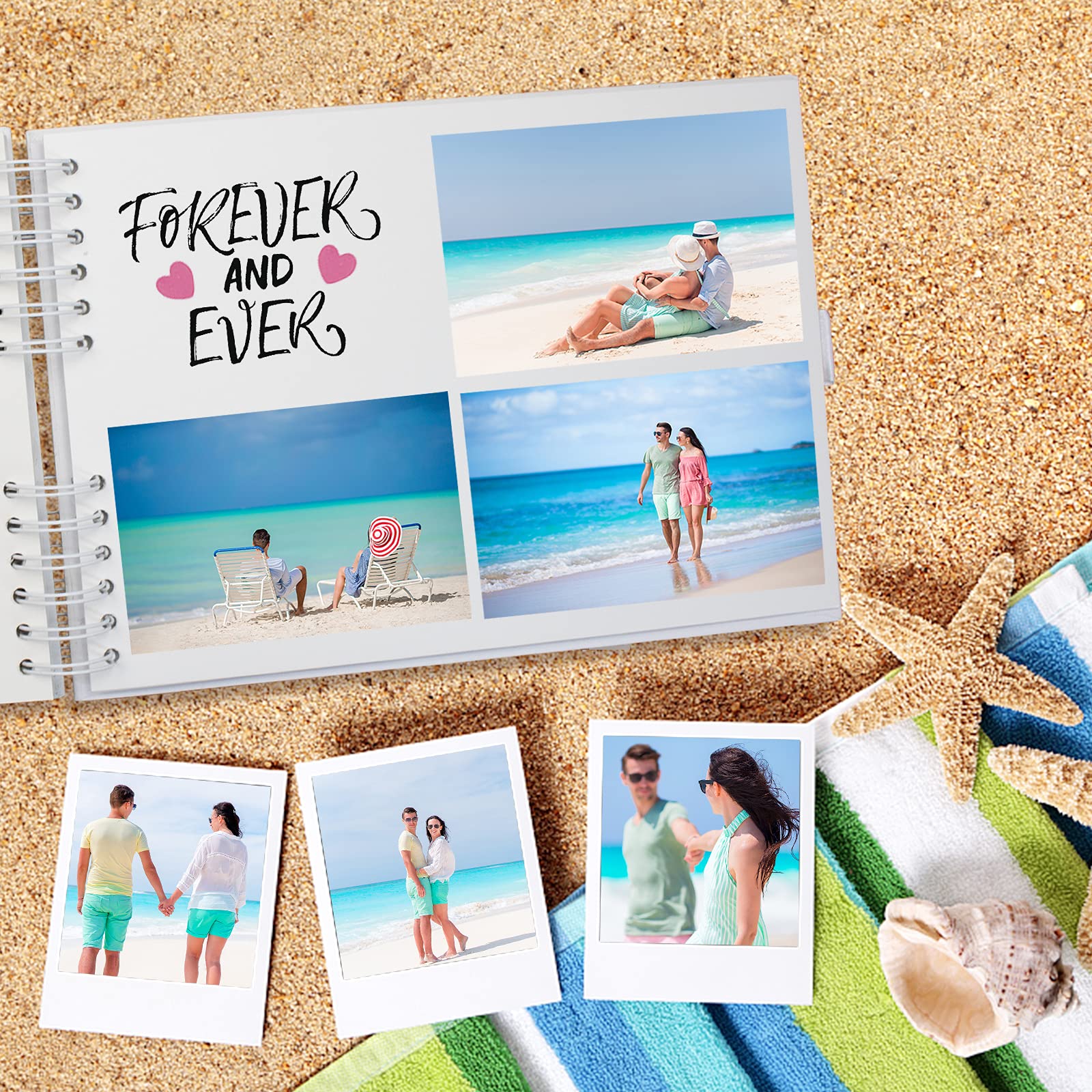 EVNEED Scrapbook Photo Album - Wedding Guest Book, Anniversary Memory Book for DIY Scrapbooking, Craft Paper Album, Perfect for Gifts (White) - Ideal for Weddings, Anniversaries, Baby Showers & Special Occasions
