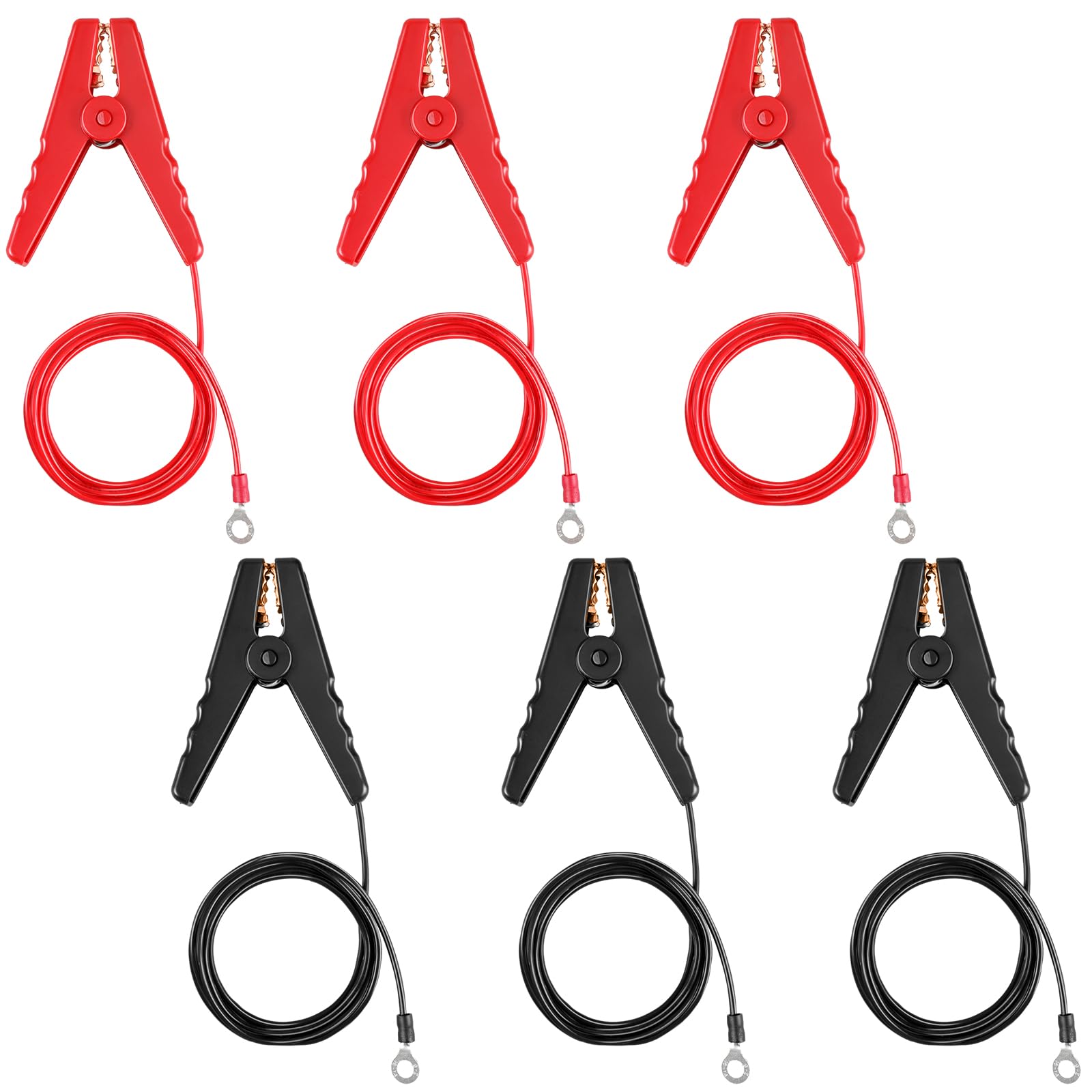 Kanayu 6-Pack 3ft Electric Fence Wire Connectors - Heavy Duty Solar Fence Charger Clips with Copper Alligator Clips for Livestock, Garden & Farm Security