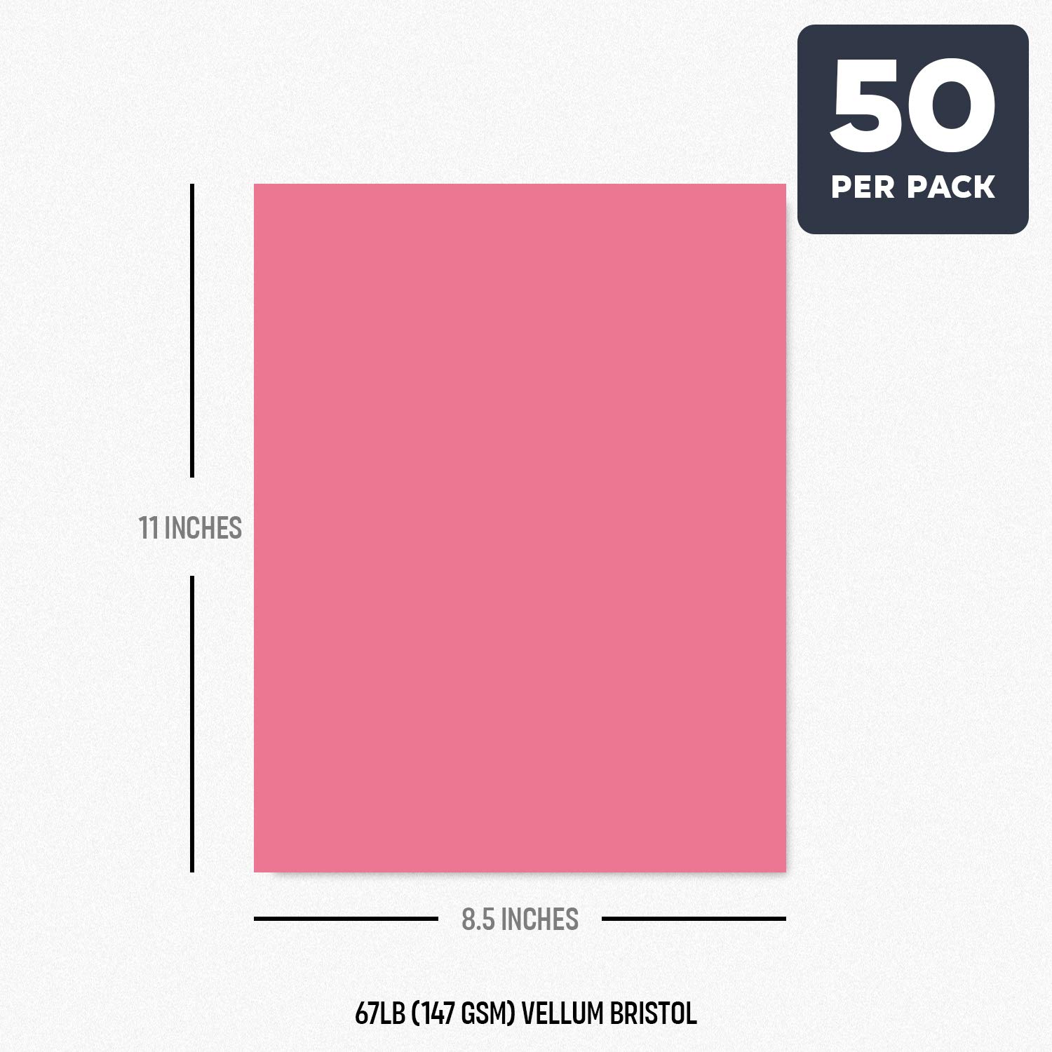 Pastel Pink Cardstock Paper - 50 Sheets 8.5