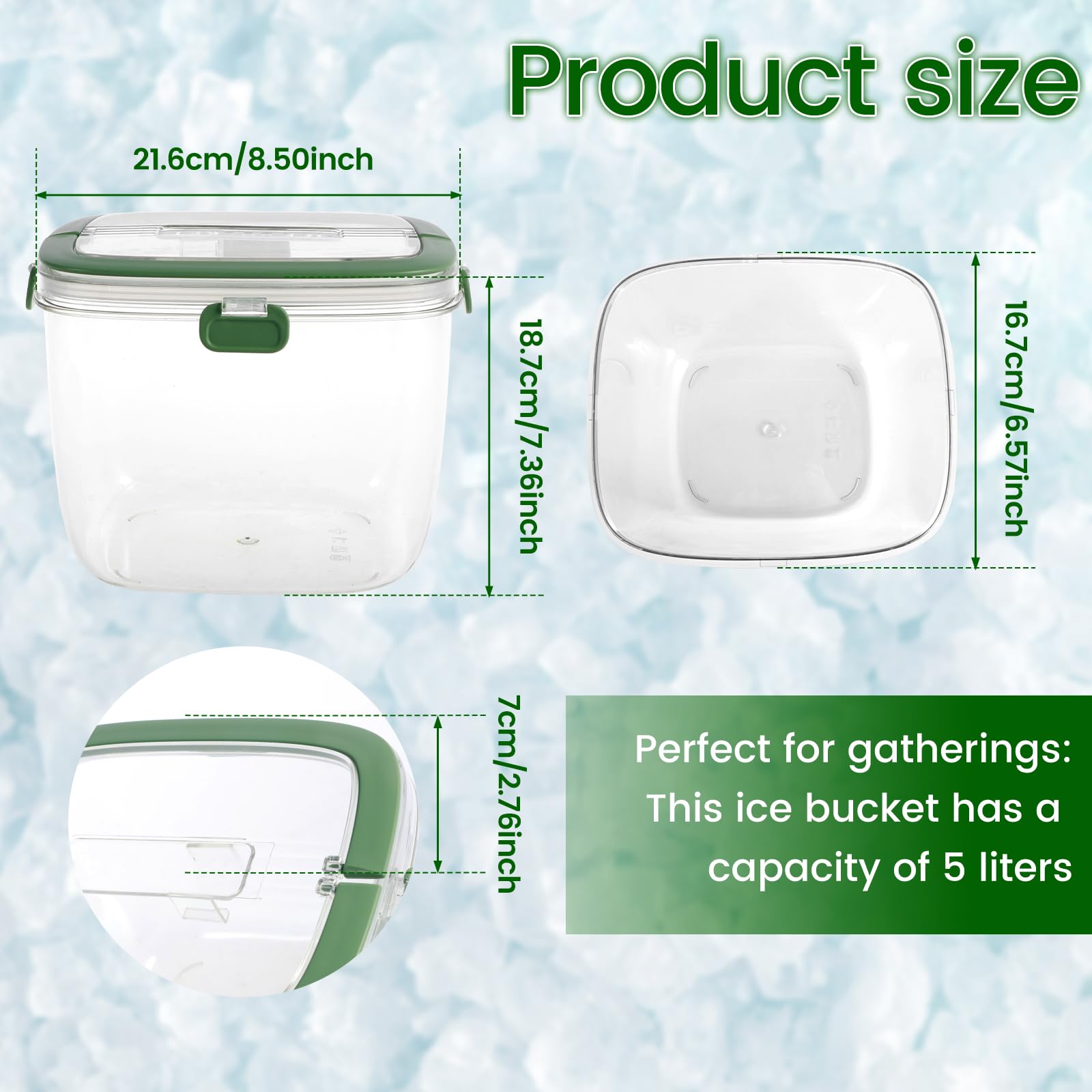 5L Stainless Steel Ice Bucket with Lid & Tongs - Double Wall Insulated Wine Cooler for Cocktails, Champagne & Parties - Perfect for Home Bars, Outdoor Gatherings & Wedding Receptions