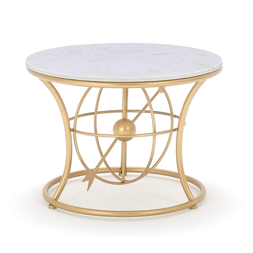 Elegant Marble Top Wrought Iron Coffee Table - Modern Living Room & Balcony Decor - Perfect for Home, Office, or Outdoor Use
