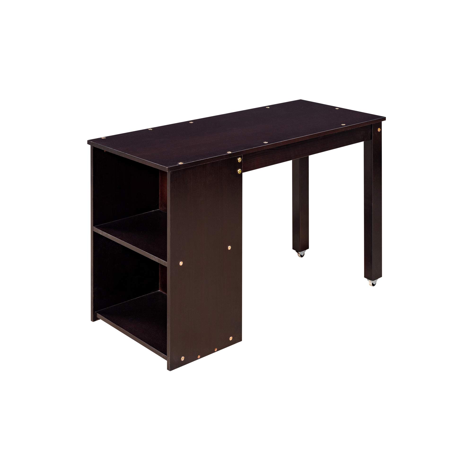 Solid Wood Twin Size Loft Bed with Cabinet & Rolling Desk - Kids & Teens Study Bedroom Furniture (Espresso) - Perfect for Small Spaces, Dorm Rooms & Shared Kids' Bedrooms