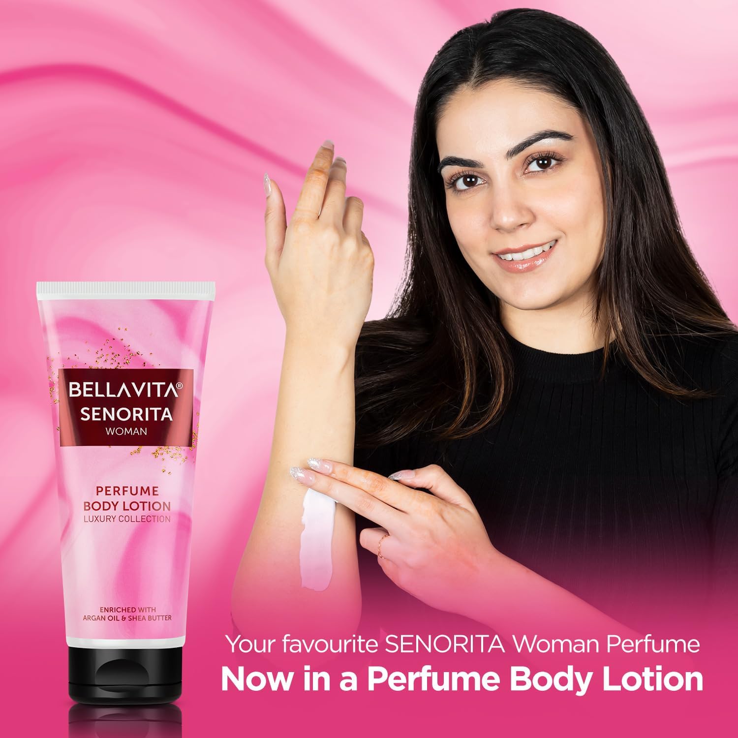 Bell'a Vit'a Luxury Senorita Women's Perfumed Body Lotion - Hydrating & Nourishing with Argan Oil & Shea Butter (200ml) for Soft, Supple & Healthy Skin | Perfect for Daily Moisturizing, Gift Giving & Special Occasions