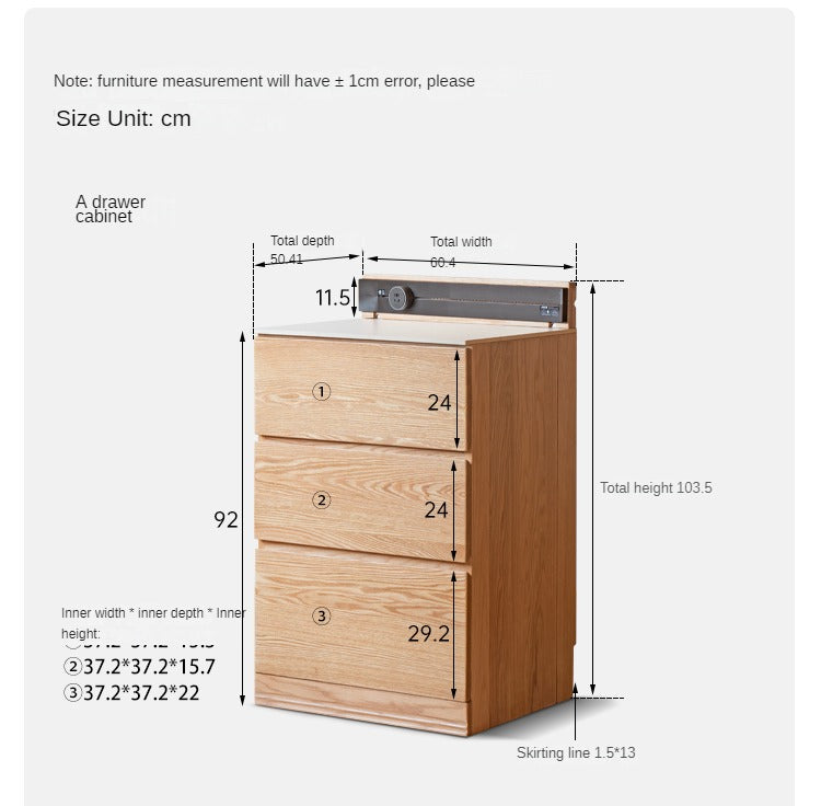 Solid Oak Wood Sideboard Buffet Cabinet - Multi-Functional Storage Locker with Drawers & Shelves for Dining Room, Living Room, and Entryway Organization
