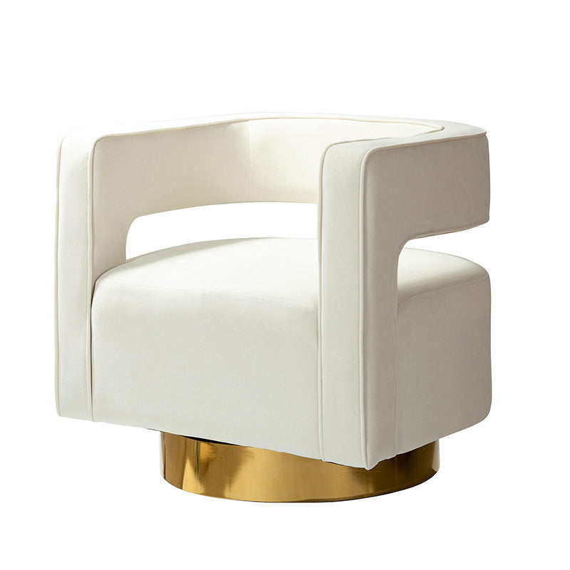 Agata Velvet Swivel Barrel Armchair - Modern Velvet Accent Chair with 360° Rotation for Living Room, Bedroom & Office