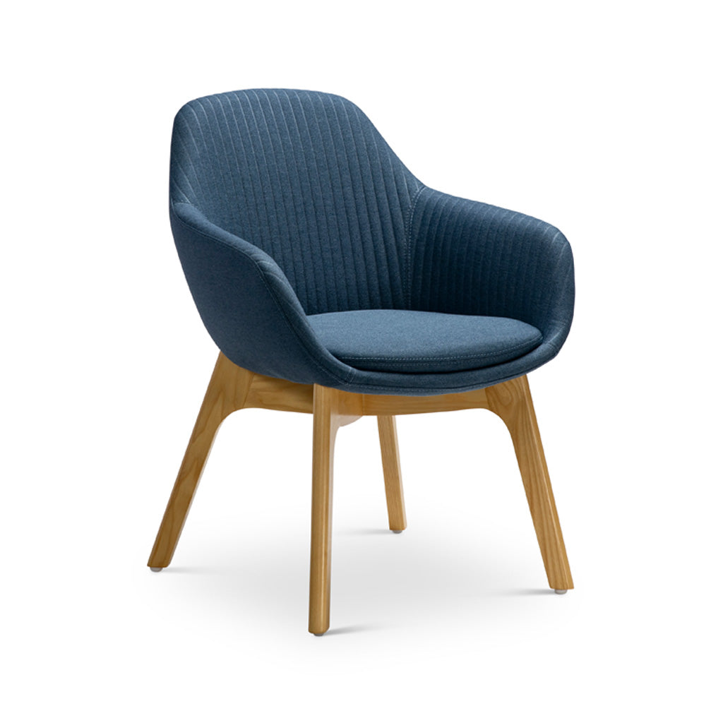 Modern Ava Chair with Solid Wood Legs - Stylish and Comfortable Dining Chair for Home, Kitchen, and Office Use