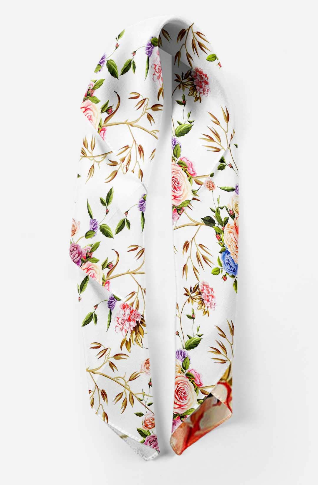 Bimba Printed Pure Silk Scarf - Women's Fashion Hair Neck Head Bandana Wrap - Perfect for Travel, Parties, and Everyday Elegance