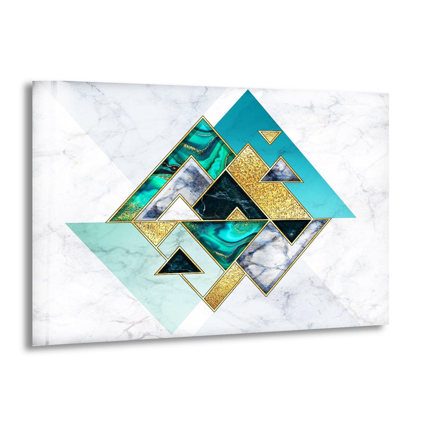 Abstract White Geometric Glass Wall Art - Modern Home Decor for Living Room, Bedroom & Office - Elegant Handmade Glass Panel for Stylish Interior Design