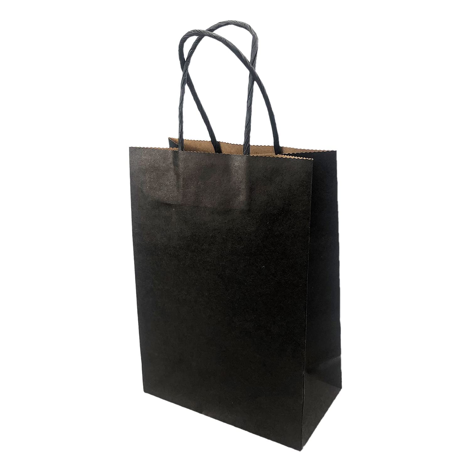 100 Pcs Custom Printed Kraft Paper Bags - 5.91x3.15x8.27 Inch Eco-Friendly Shopping Bags for Retail, Parties, Gifts & Supermarkets | Reusable Merchandise & Grocery Bags