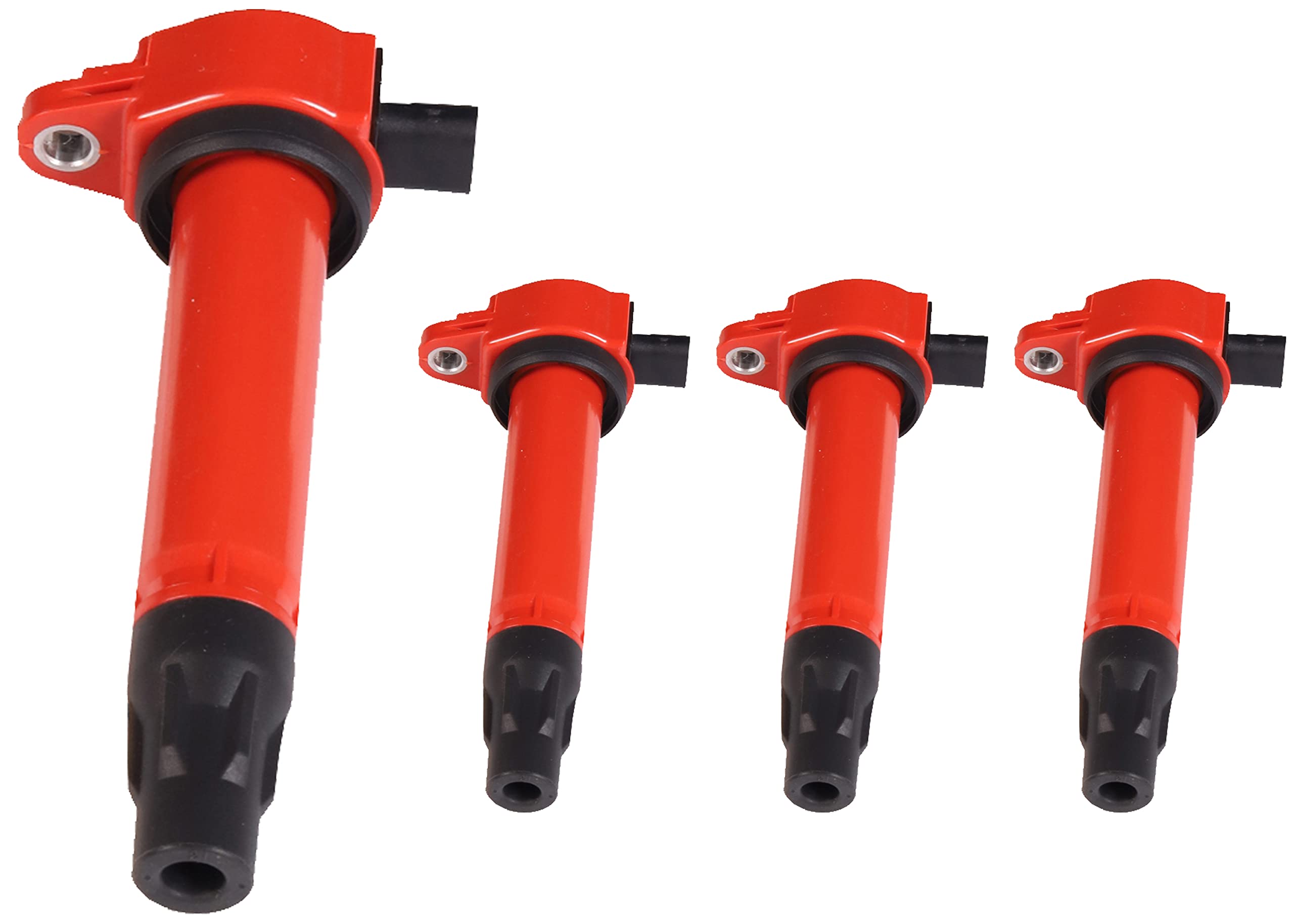 ENA Set of 4 Red Ignition Coil Packs - Compatible with Dodge Jeep Patriot/Compass/Journey/Caliber & Chrysler 200 (2007-2016) 1.8L 2.0L 2.4L L4 Engine - Replaces UF557 4606824AB - Perfect for Engine Performance & Tune-Up