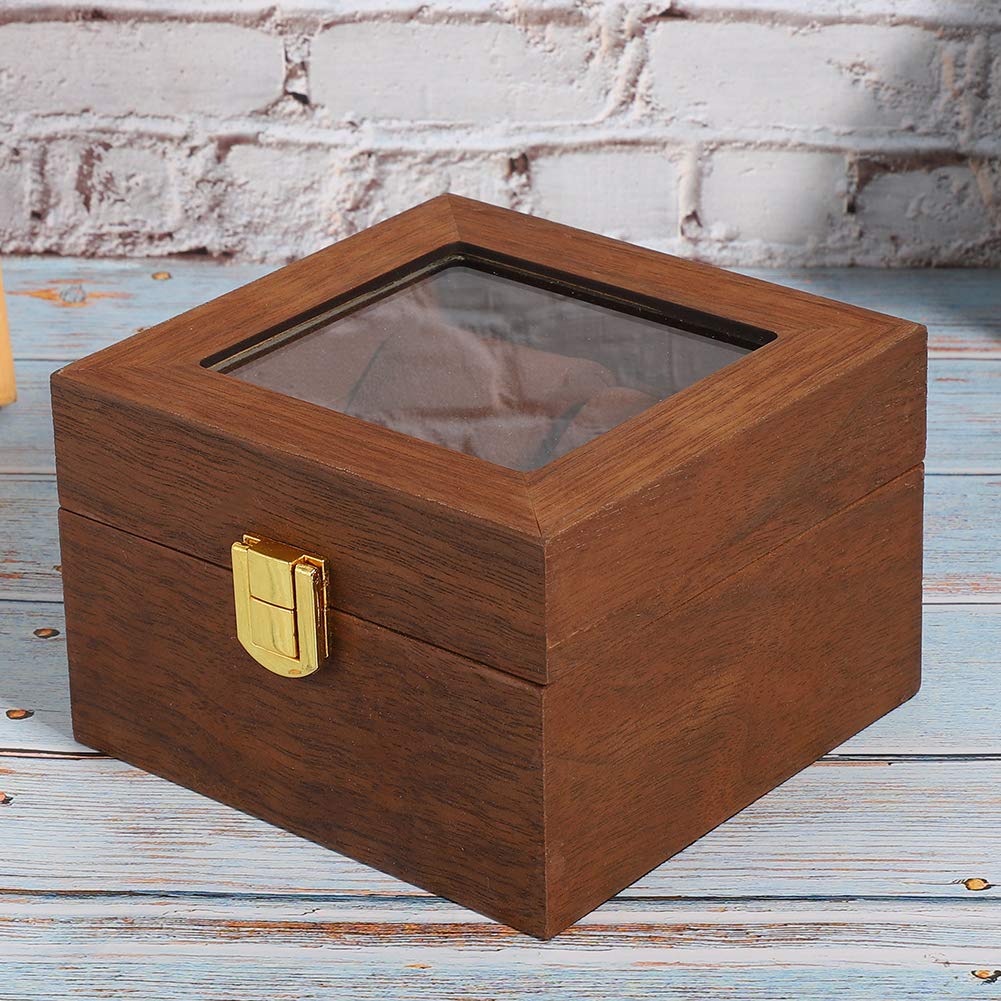 2 Slot Wooden Watch Storage Box - Premium Watch Display Case with Clamshell Design, Perfect Watch Organizer & Gift Box for Men and Women - Ideal for Jewelry Storage, Watch Collection, and Luxury Gift Presentation