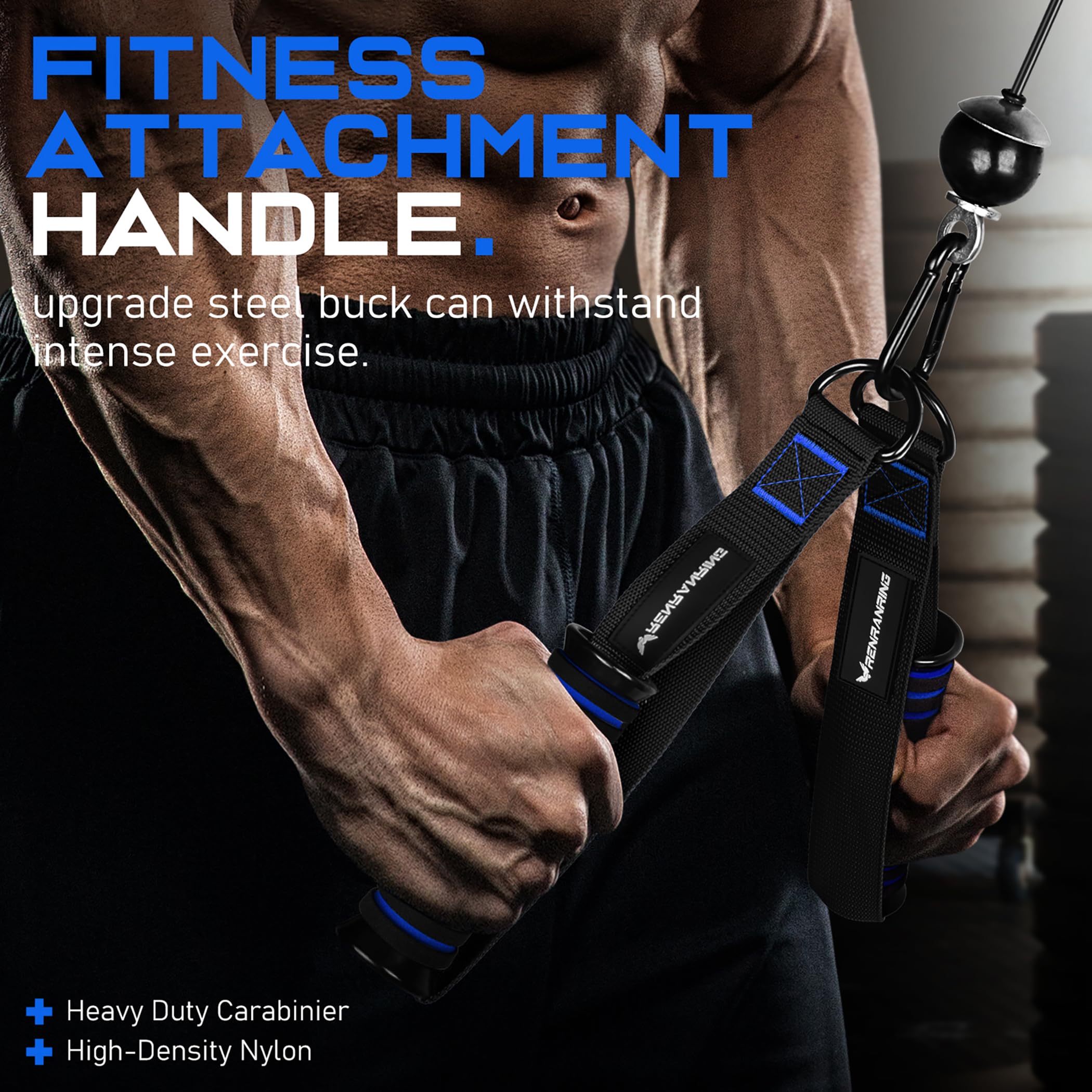RENRANRING Gym Exercise Handles - Replacement Cable Machine Attachments for Pulleys, Resistance Bands & Strength Training - Pull Down Workout Accessories for Home Gym - Perfect for CrossFit, Weightlifting & Functional Training