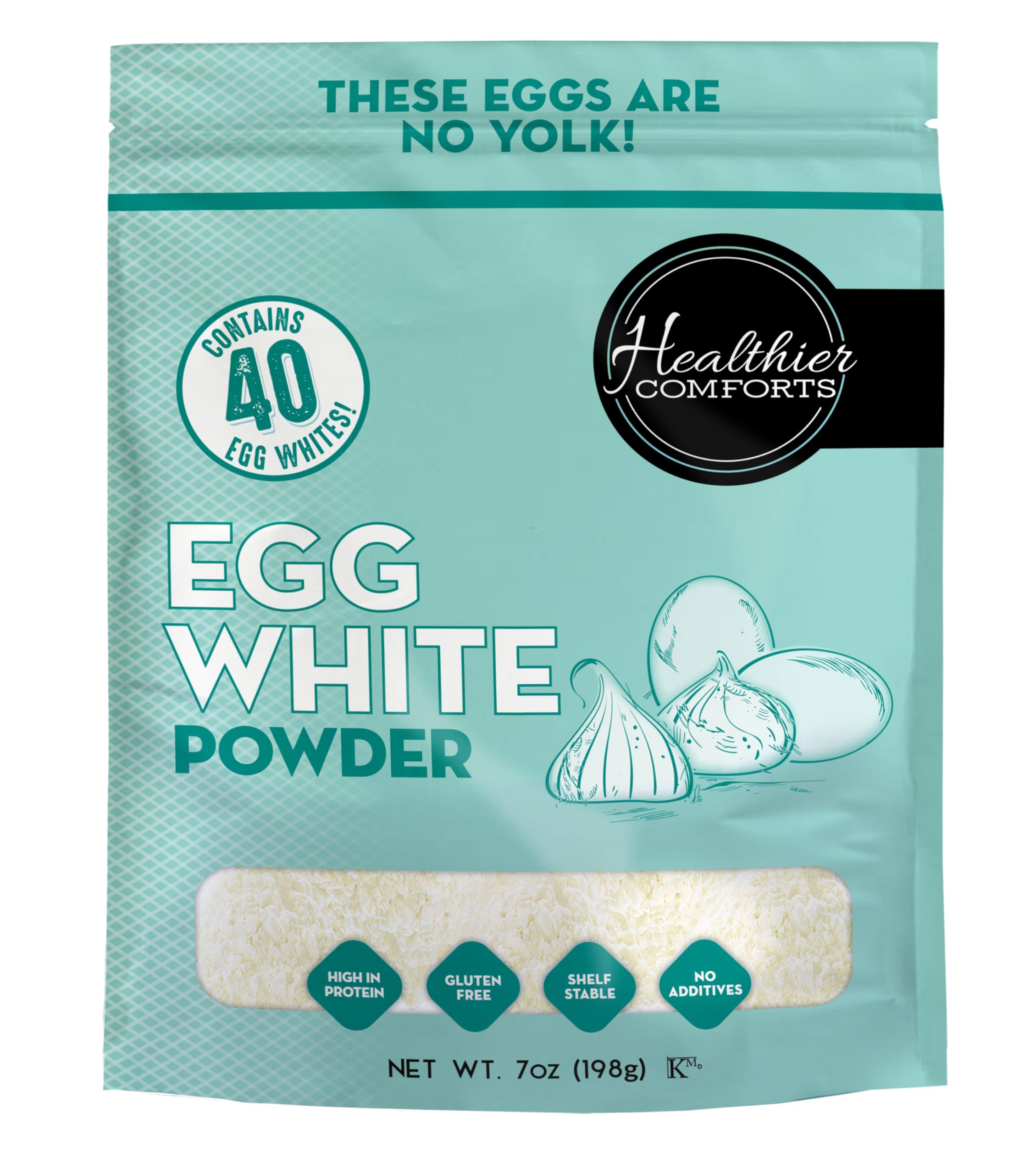 Premium Egg White Protein Powder | 100% Pure Dried Egg Whites, Unflavored & Pasteurized | Gluten Free, Ready-to-Eat, Made in USA | Ideal for Protein Shakes, Baking, Meringues & Royal Icing | Great for Post-Workout Recovery & Healthy Cooking (7 oz)
