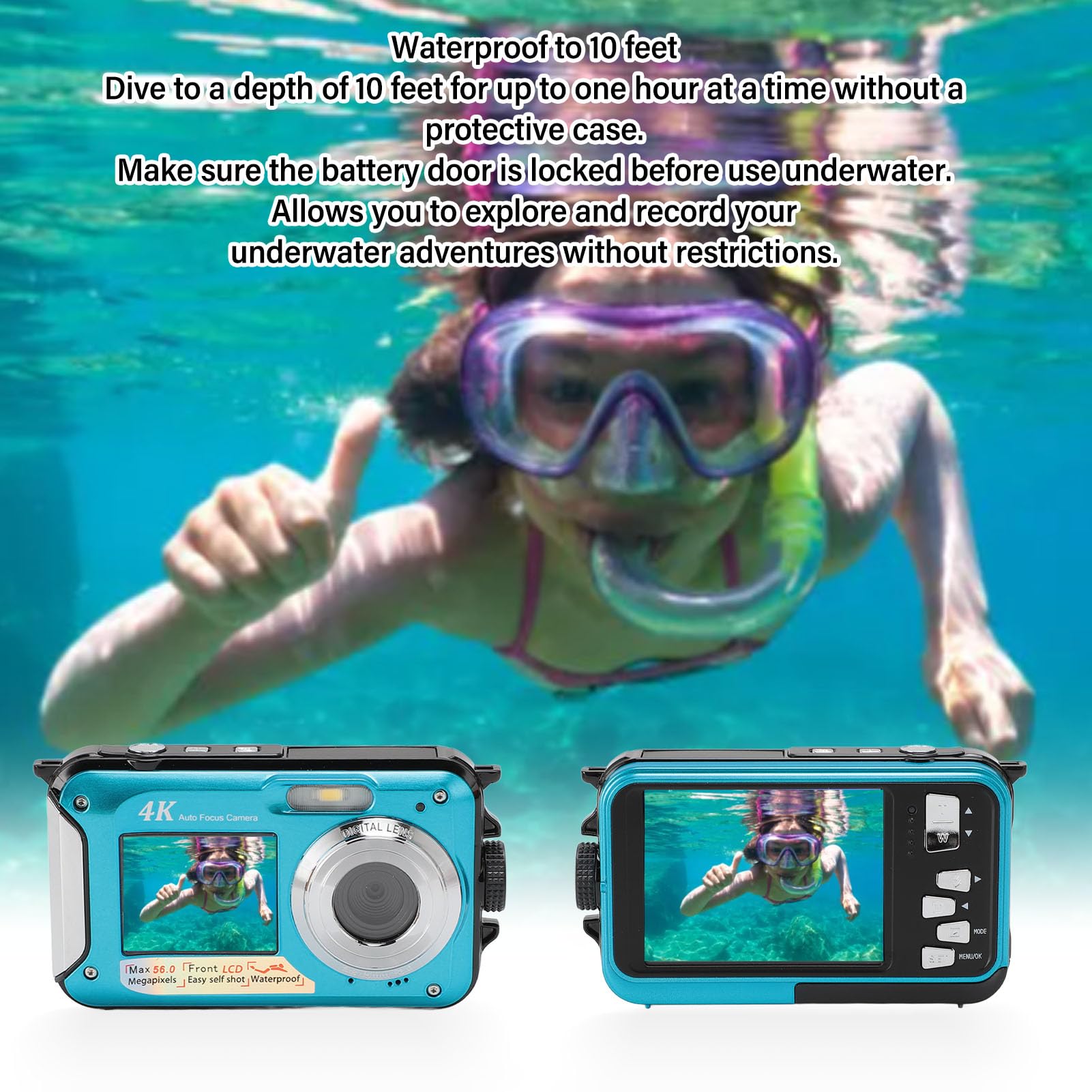 4K Waterproof Digital Camera with 2.8