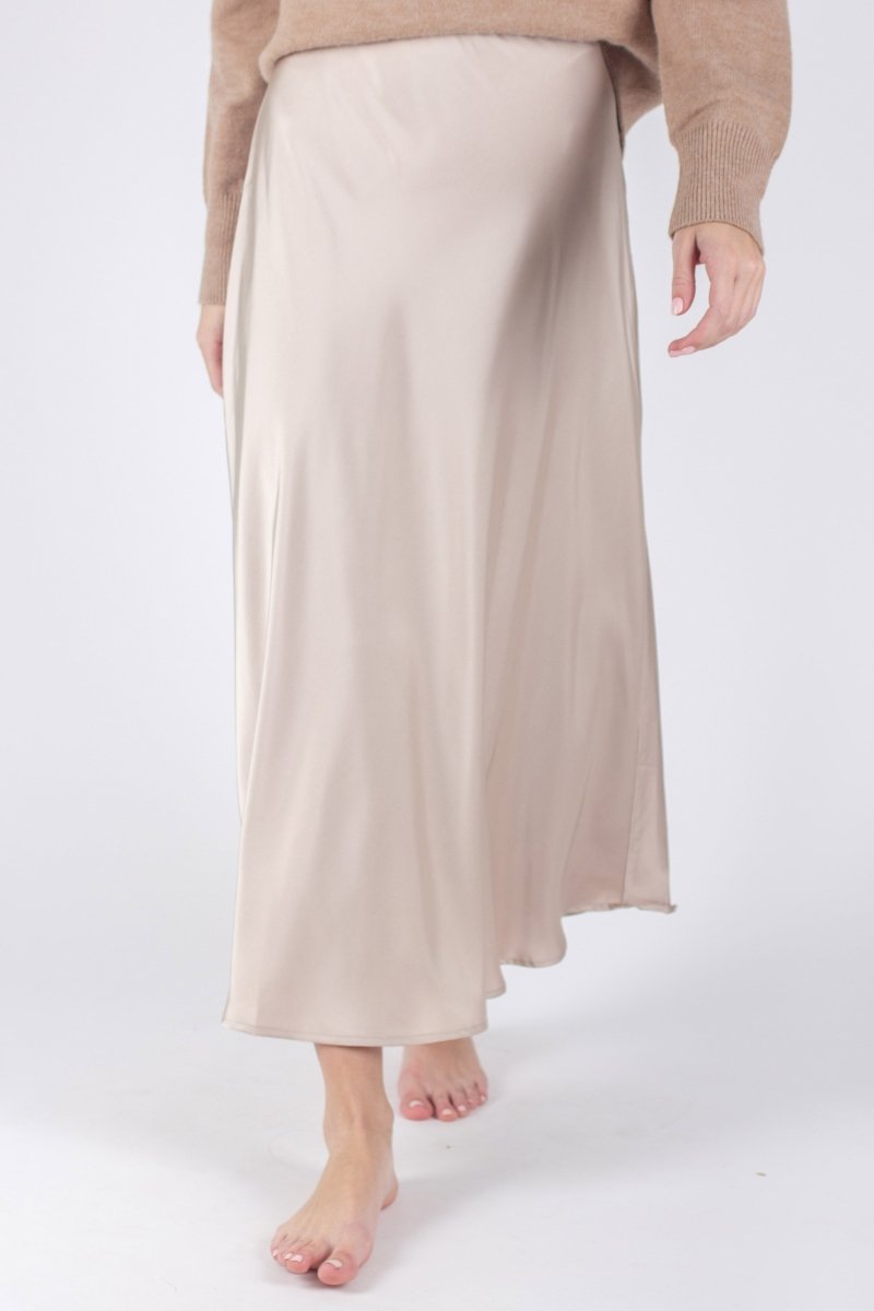DAKOTA SKIRT for Women - Light Khaki High Waist A-Line Skirt | Casual & Office Wear | Perfect for Spring & Summer Outfits