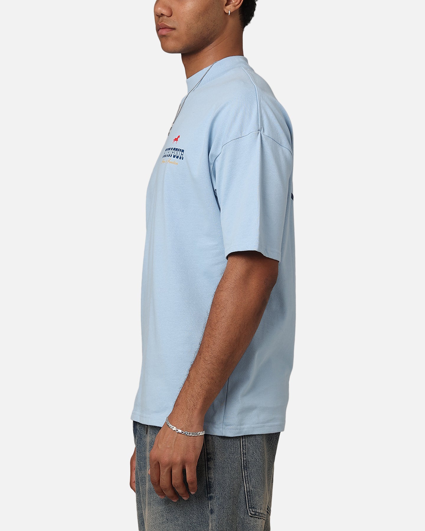 404 Desert Frontier T-Shirt for Men - Light Blue Vintage Graphic Tee | Casual Wear, Street Style, Outdoor Adventures
