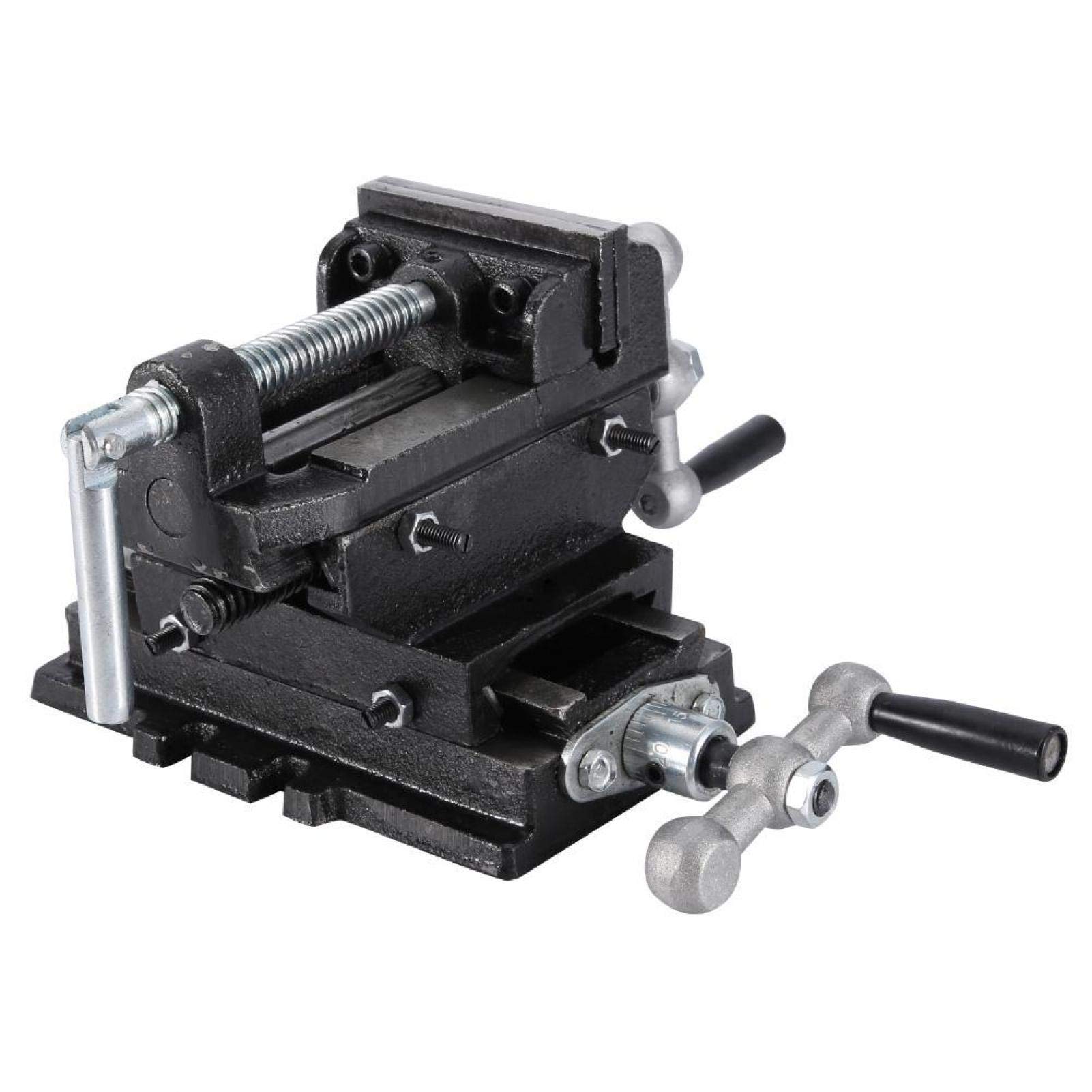 Sliding Drill X-Y Vise with 2 Crank Handles - 6 Inch (150mm) High Strength Hardened Cast Iron for Drill Press & Woodworking - Perfect for Precision Drilling, Milling, and Metalworking Projects
