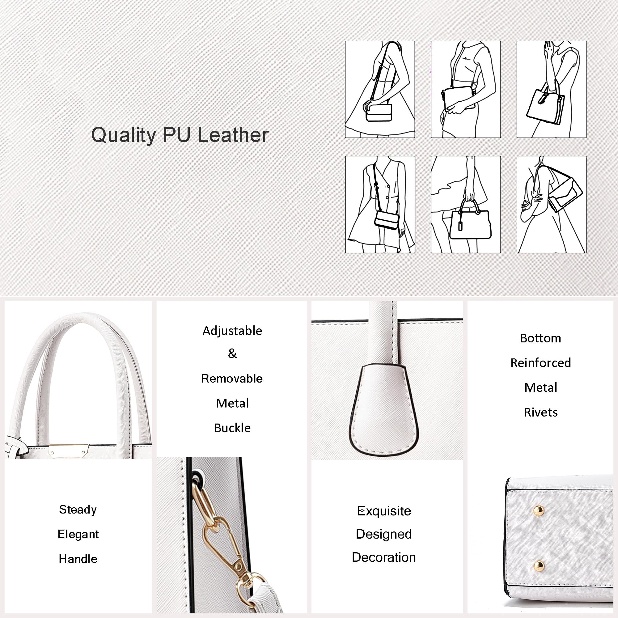 CHICAROUSAL Women's Crossbody Bags & Handbags - PU Leather Tote Shoulder Bag with Top Handle - Fashion Satchel Purse for Work, Travel & Everyday Use