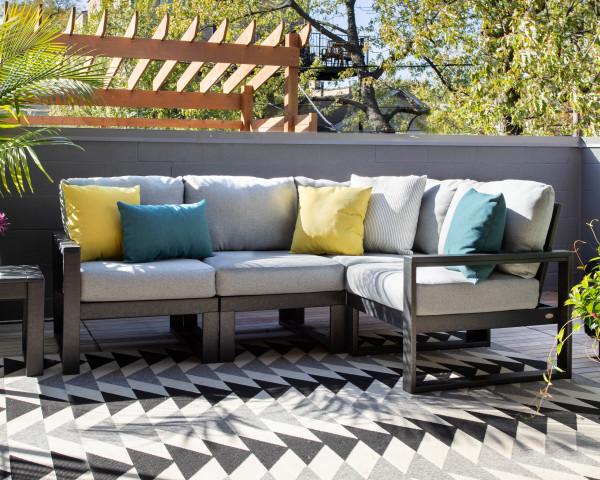 Polywood EDGE 4-Piece Modular Deep Seating Set - Outdoor Patio Furniture for Garden, Poolside & Backyard Relaxation