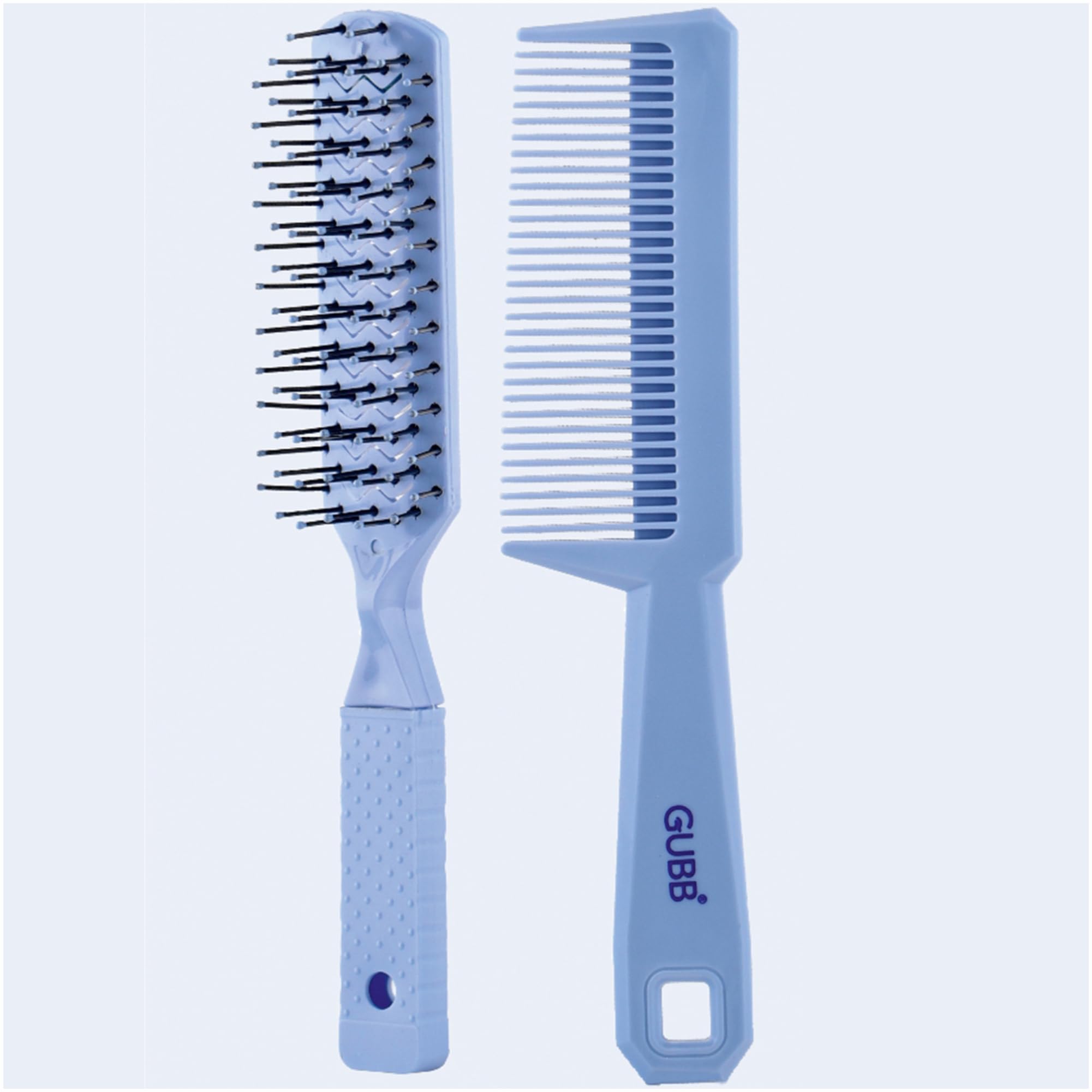 GUBB Vent Hair Brush & Hair Comb Set for Styling & Detangling - Santorini Hues (Best for All Hair Types) | Perfect Hair Care Combo for Women & Men | Salon-Quality Styling at Home, Travel & Daily Grooming