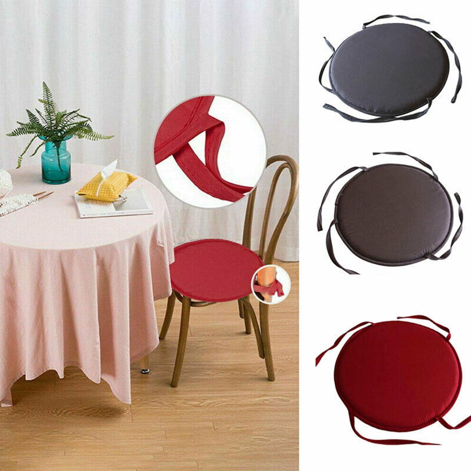 Premium Indoor/Outdoor Round Chair Cushions Set of 4 - 30cm (11.81
