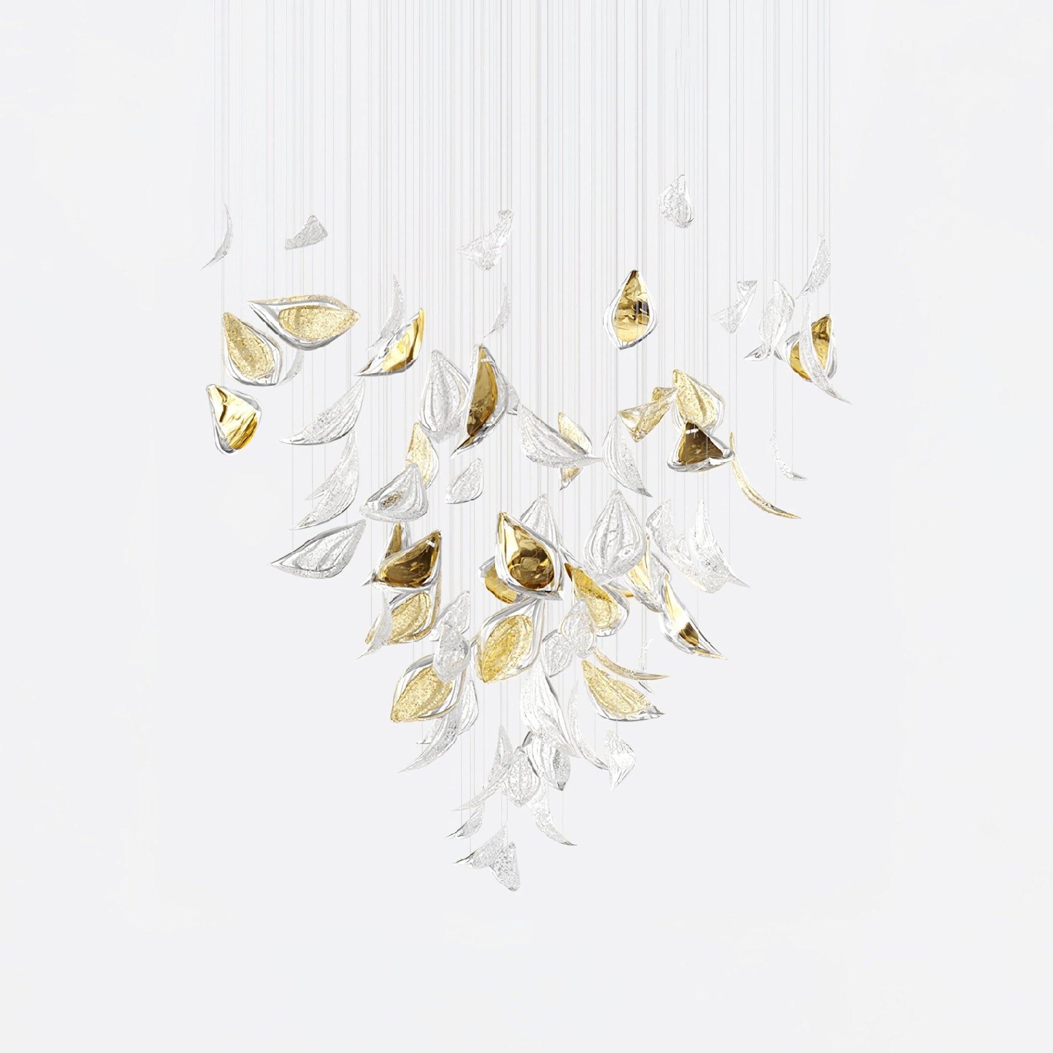 Elegant Floating Leaves Chandelier - Modern Crystal Ceiling Light Fixture for Living Room, Dining Room, Bedroom & Home Decor | Perfect for Farmhouse, Boho & Contemporary Interior Design