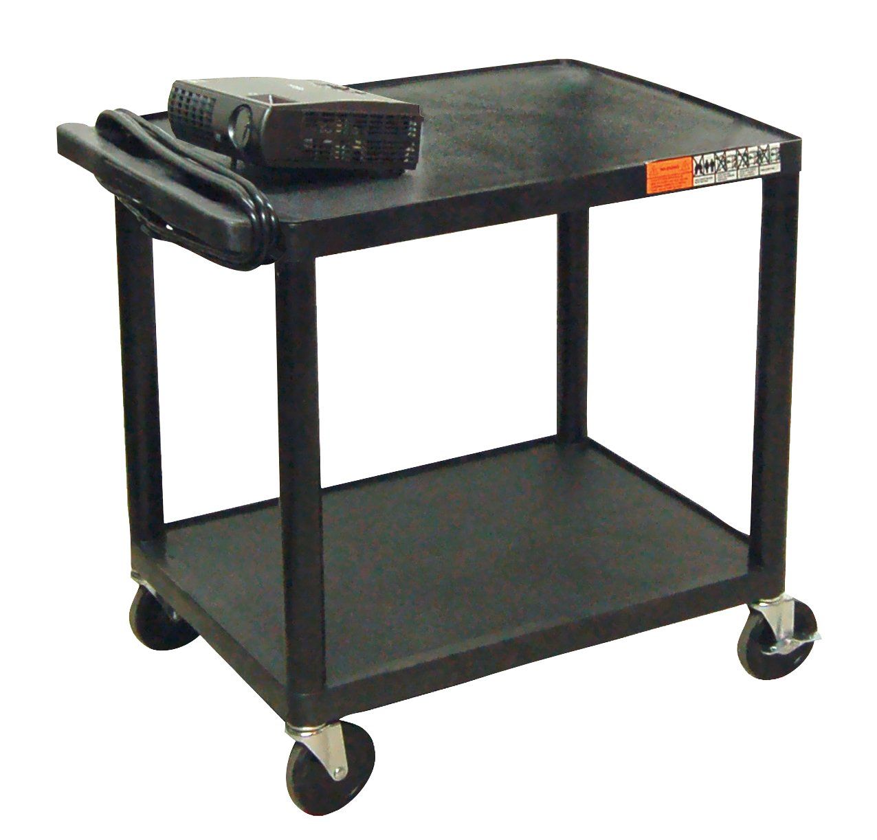 Luxor Black 2 Shelf A/V Cart 26